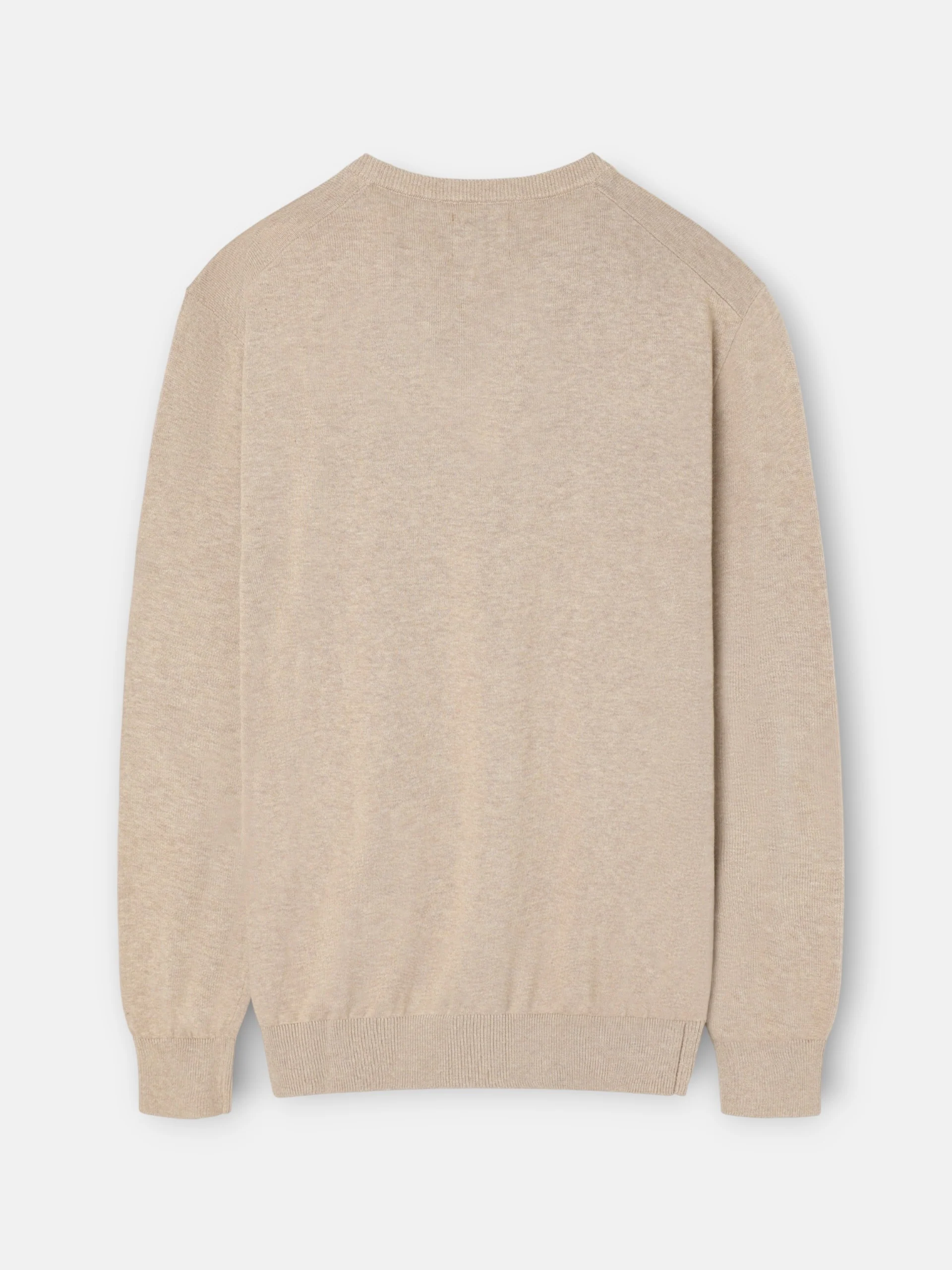 Jersey liso cuello pico marron claro - Image 8