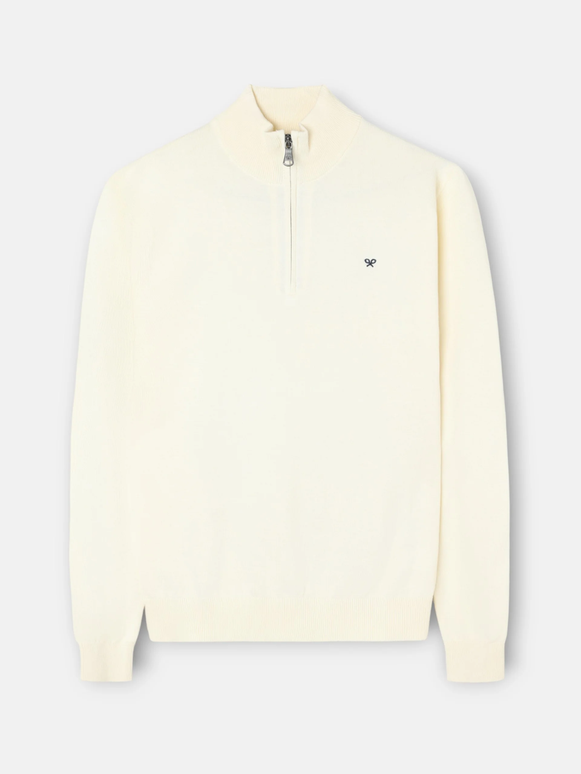 Jersey liso media cremallera crema - Image 5