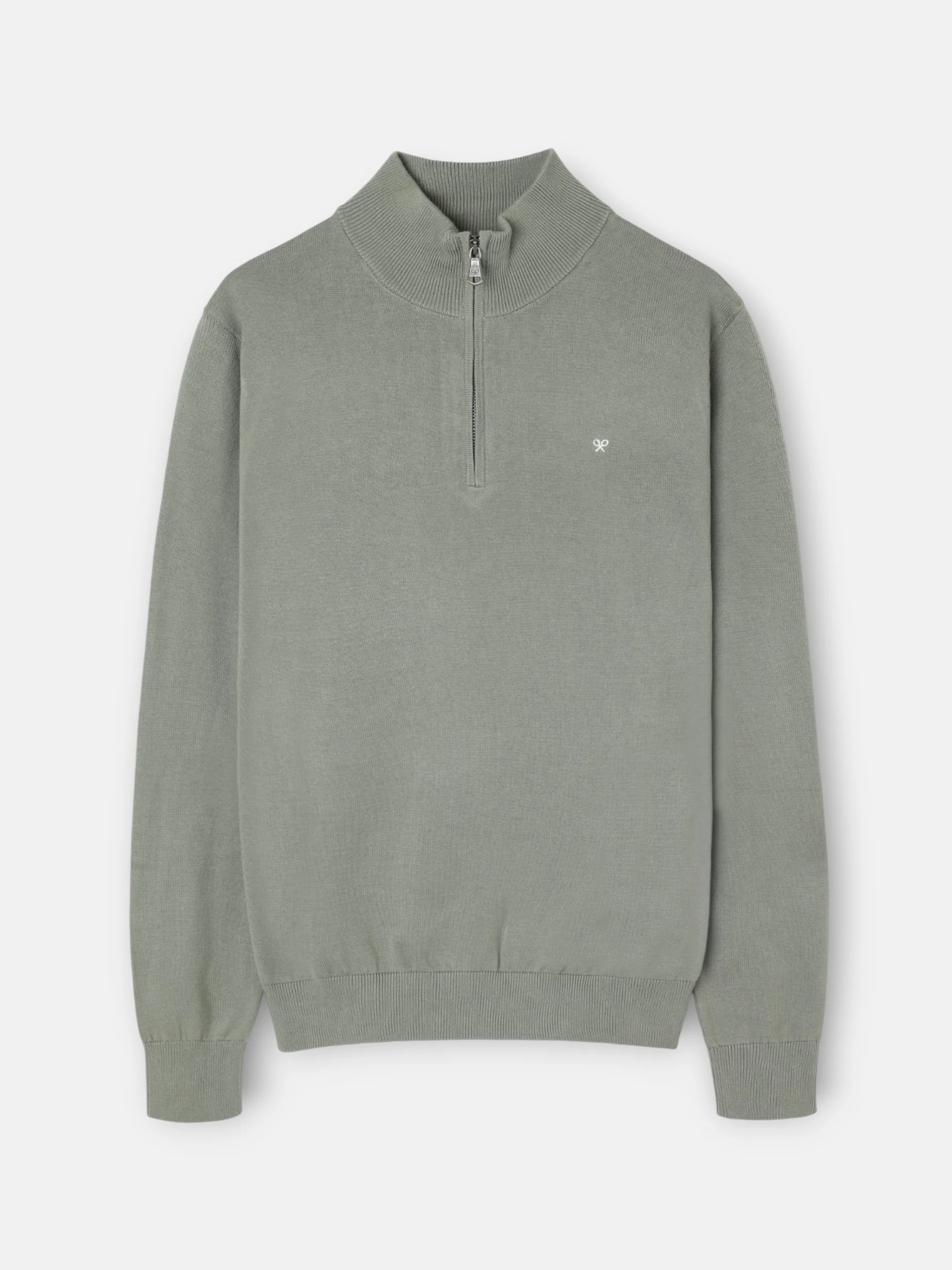 Jersey liso media cremallera verde gris - Image 5