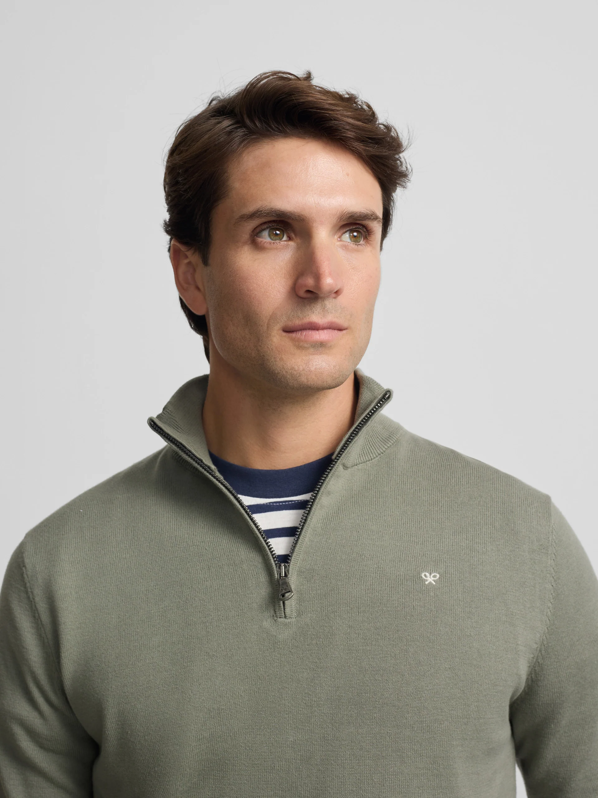 Jersey liso media cremallera verde gris - Image 6