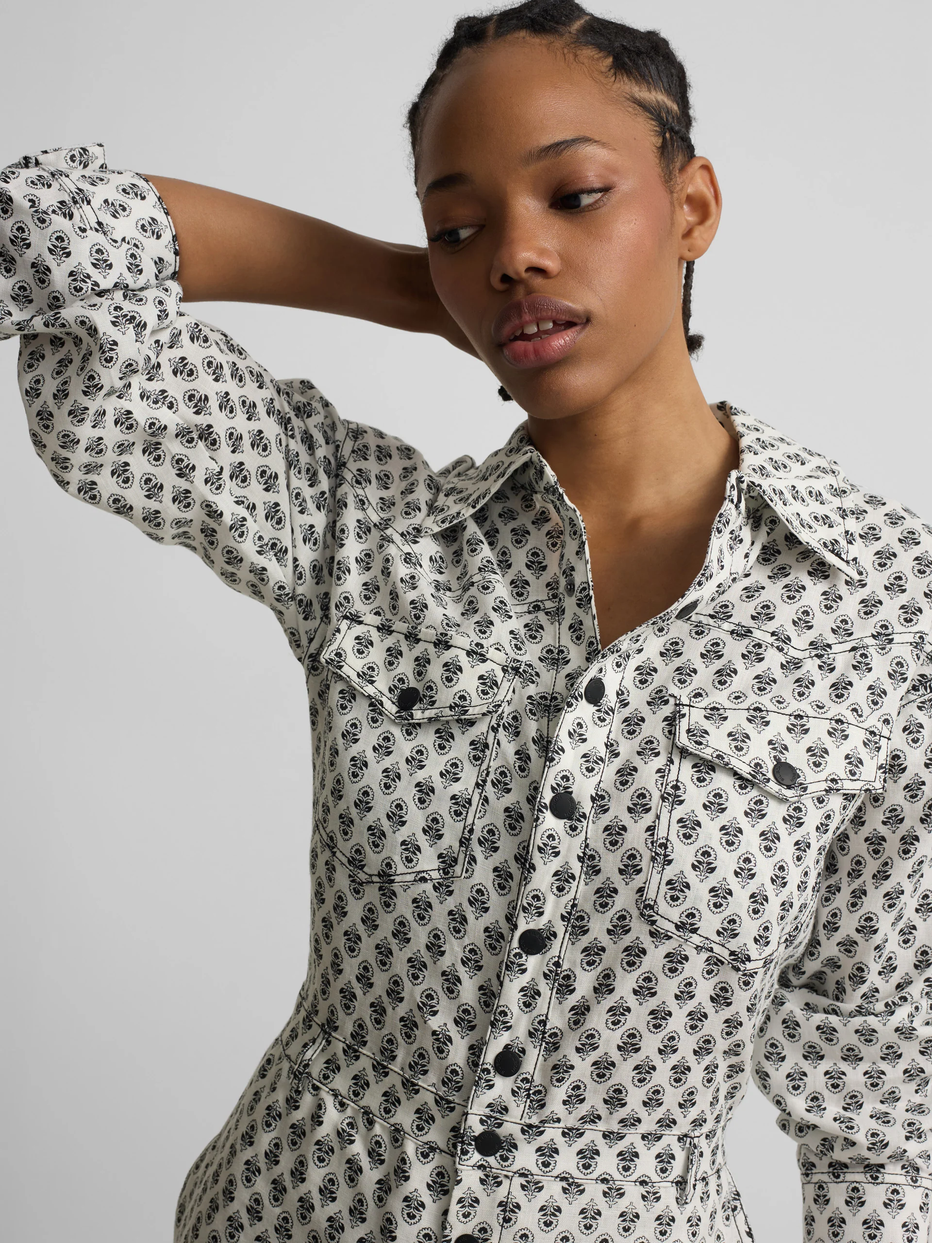 Mono lino estampado blanco - Image 3