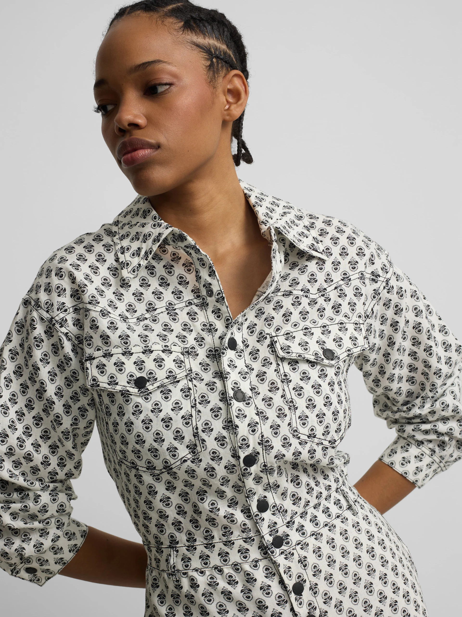Mono lino estampado blanco - Image 5