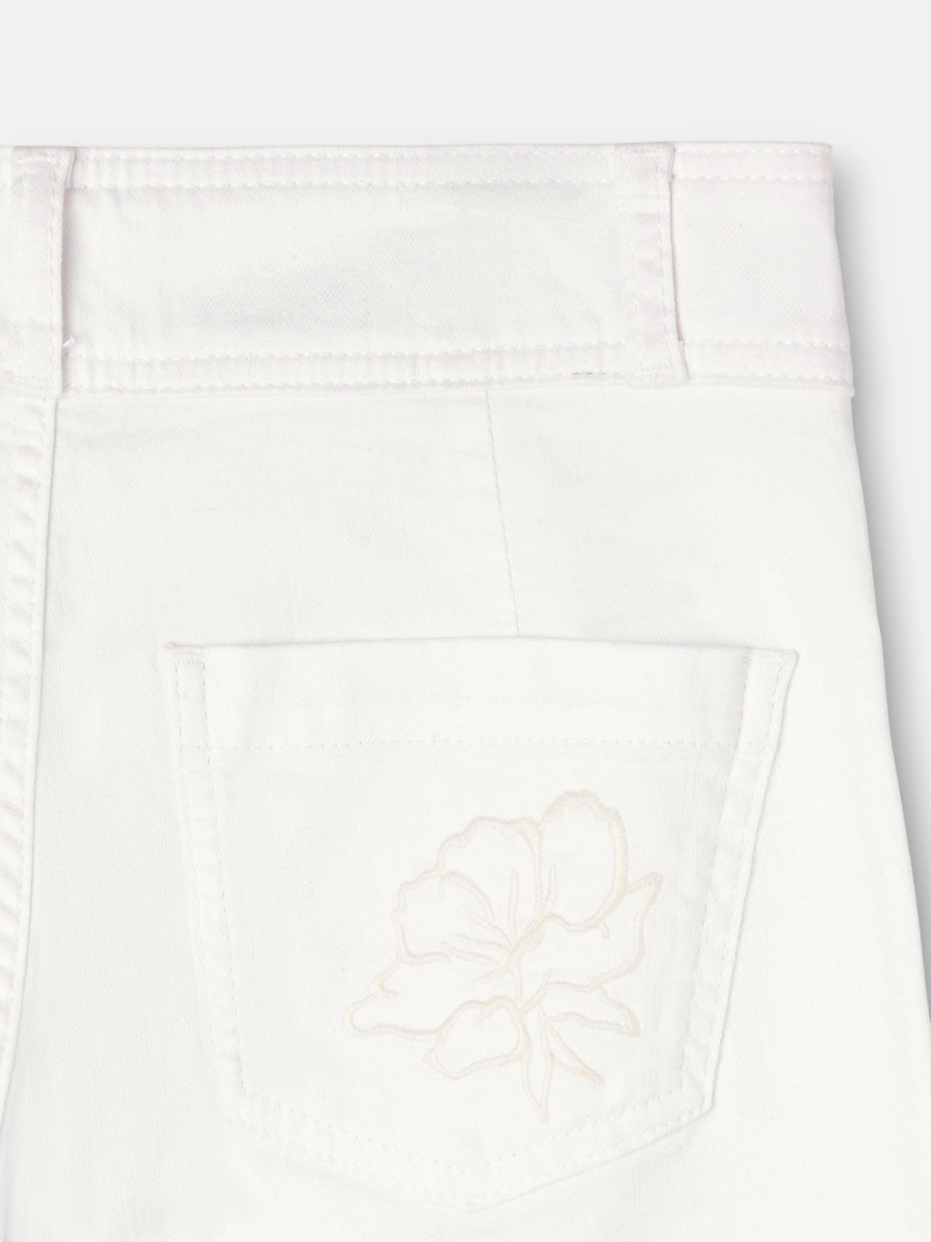 Pantalon bordados flores crudo - Image 10