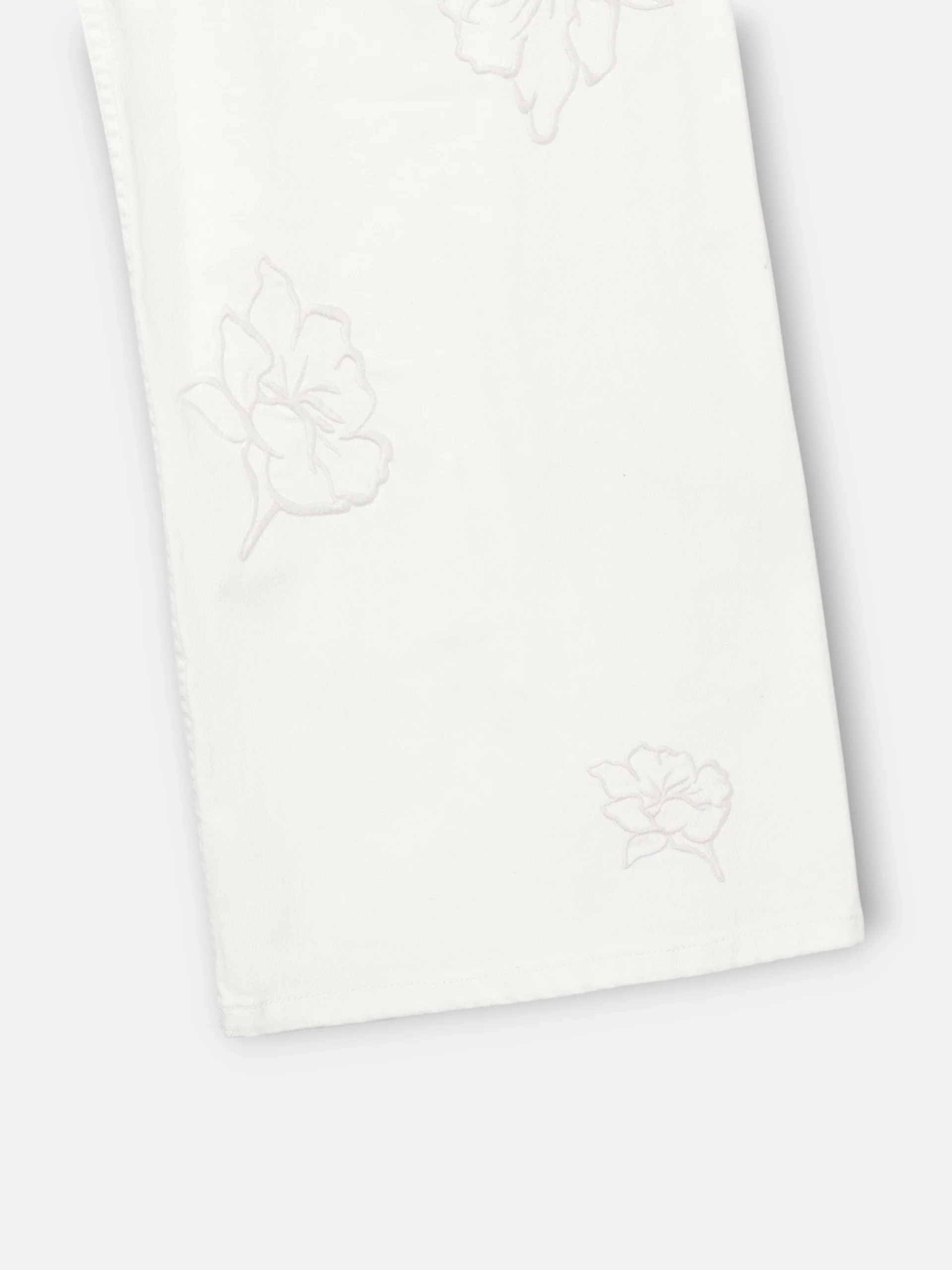Pantalon bordados flores crudo - Image 11