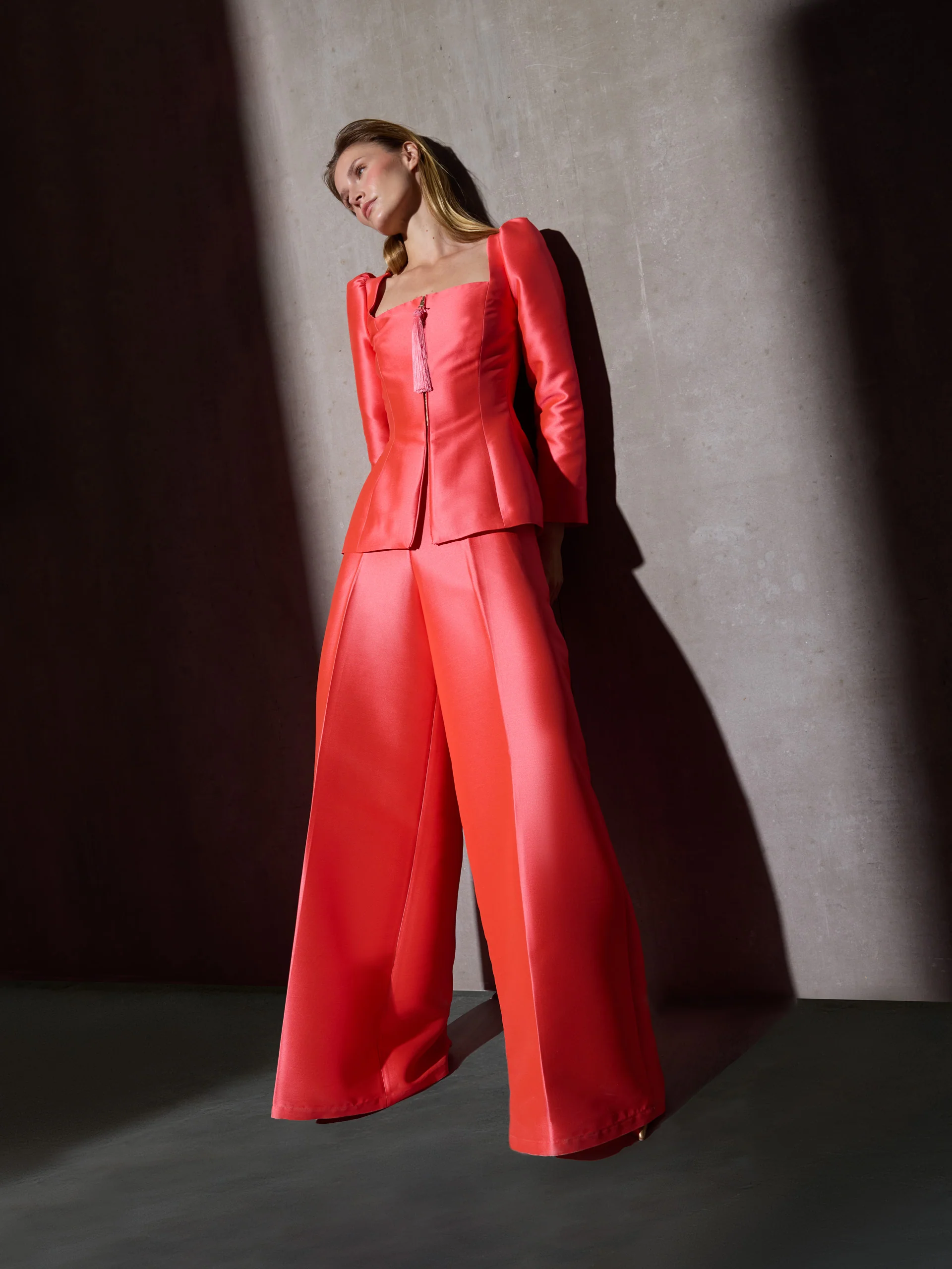Pantalon CaprileXSilbon palazzo coral - Image 3
