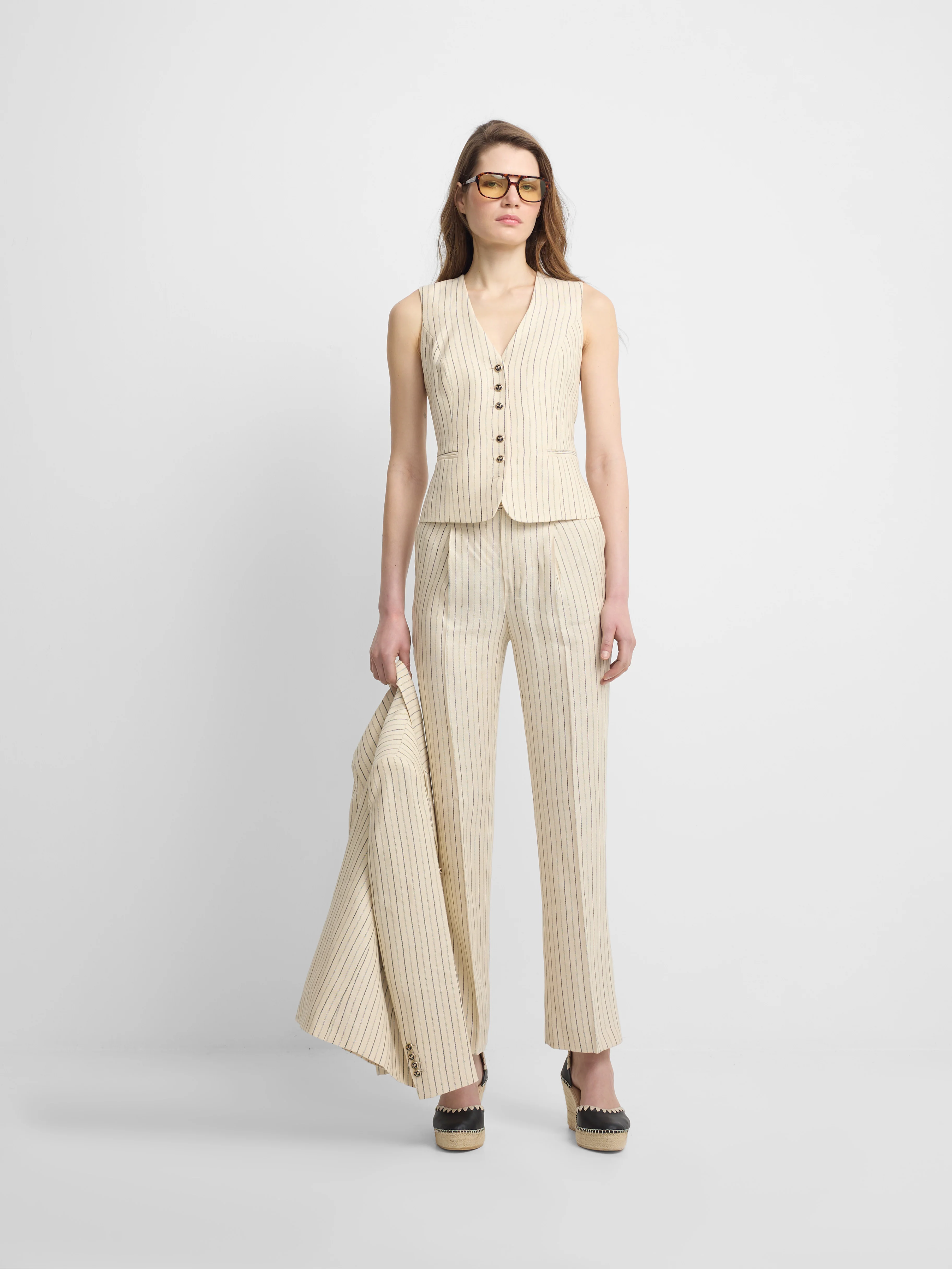Pantalon crudo rayas azules - Image 3