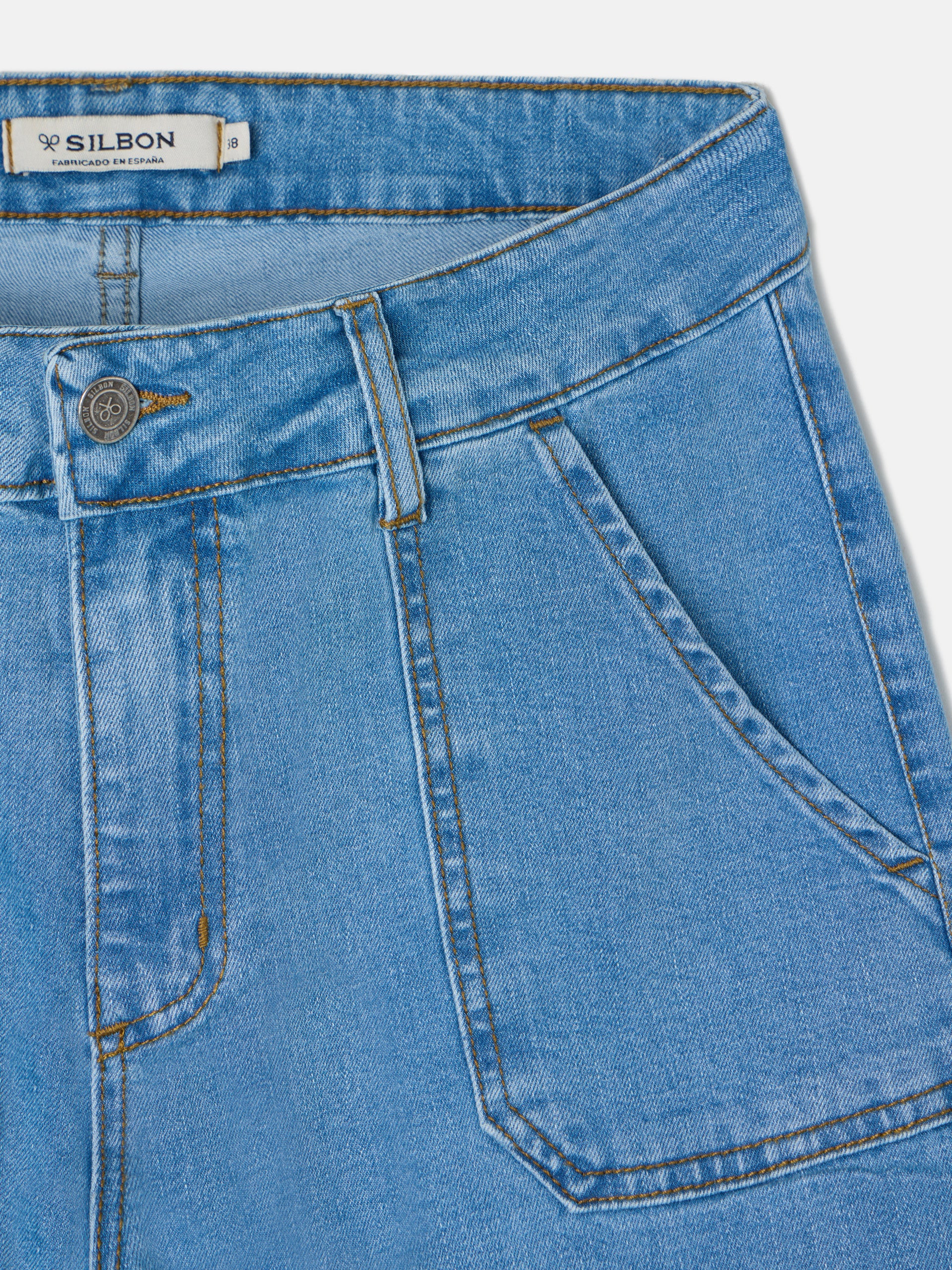 Pantalon culotte bolsillos denim - Image 2