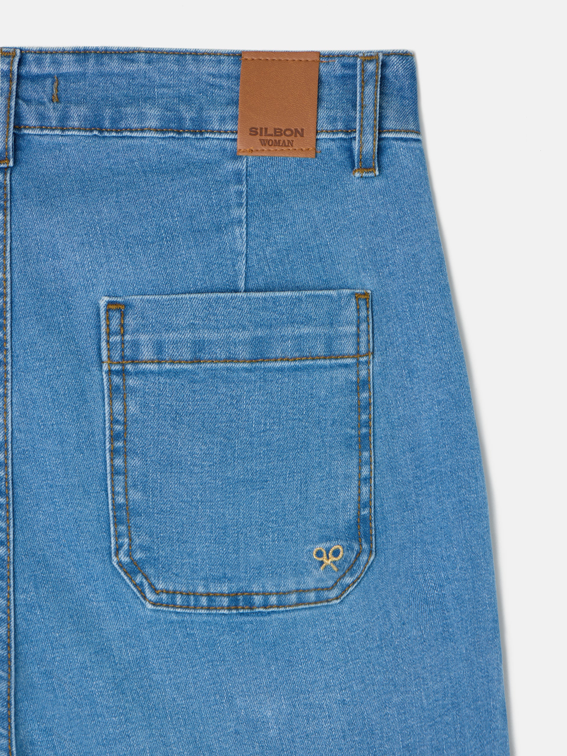 Pantalon culotte bolsillos denim - Image 4