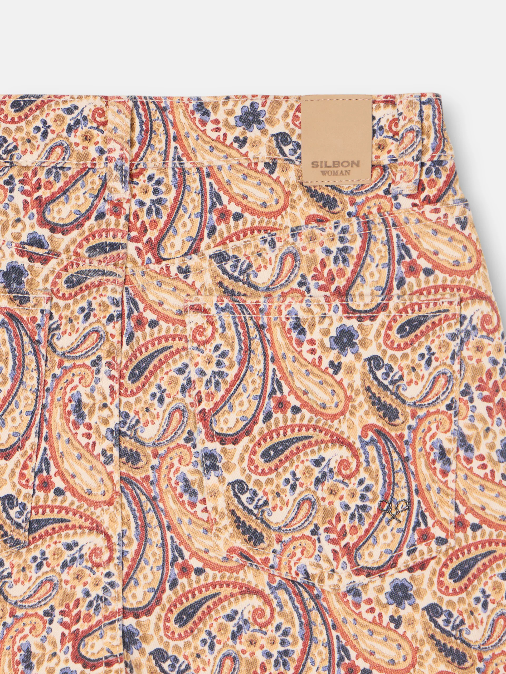Pantalon denim estampado cachemir naranjas - Image 8