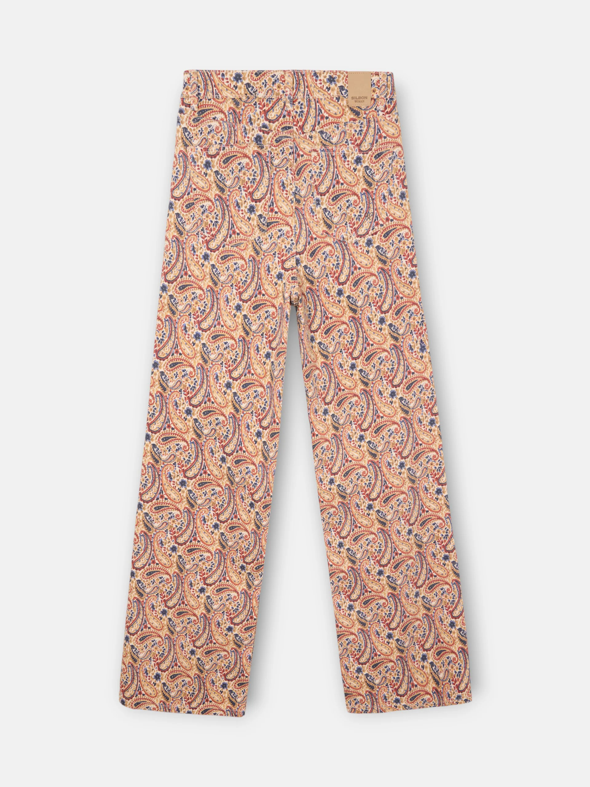 Pantalon denim estampado cachemir naranjas - Image 9