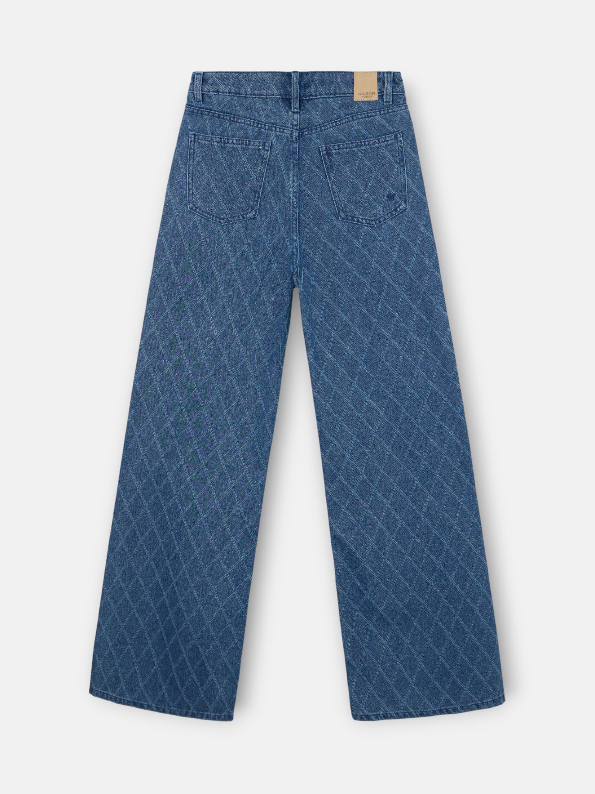 Pantalon denim estampado rombos azul - Image 9