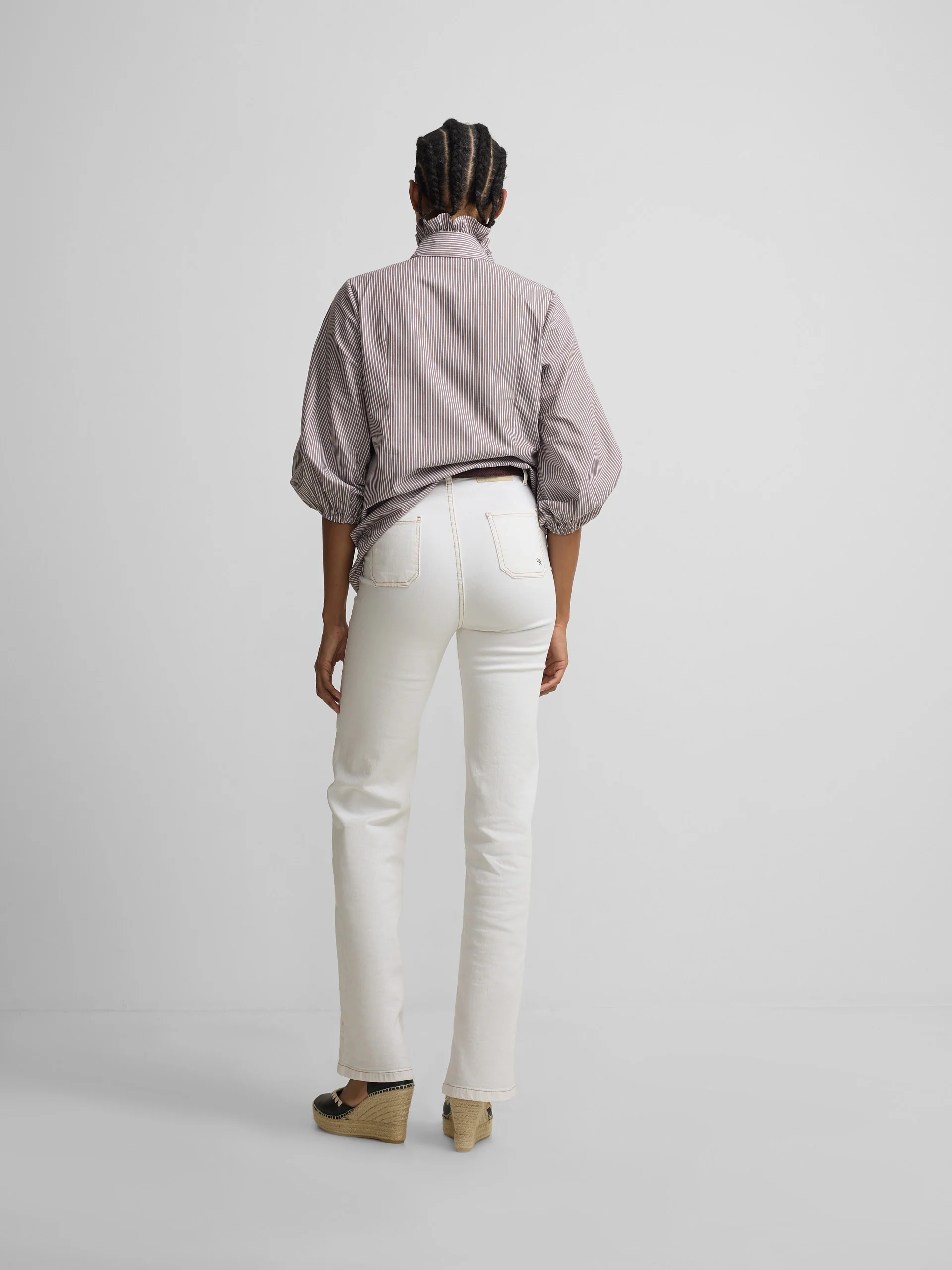 Pantalon denim hebillas blanco - Image 6