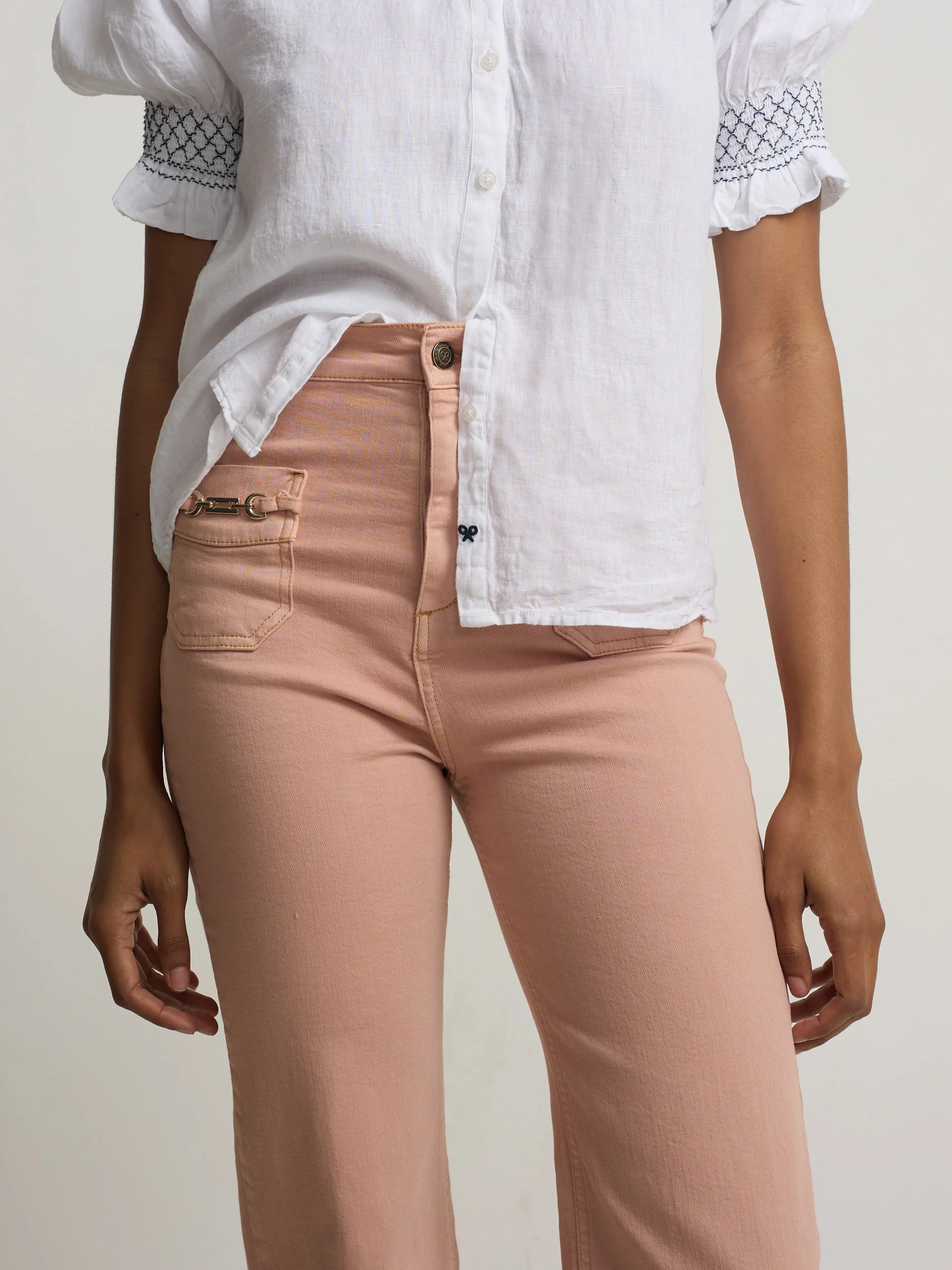 Pantalon denim hebillas coral - Image 3