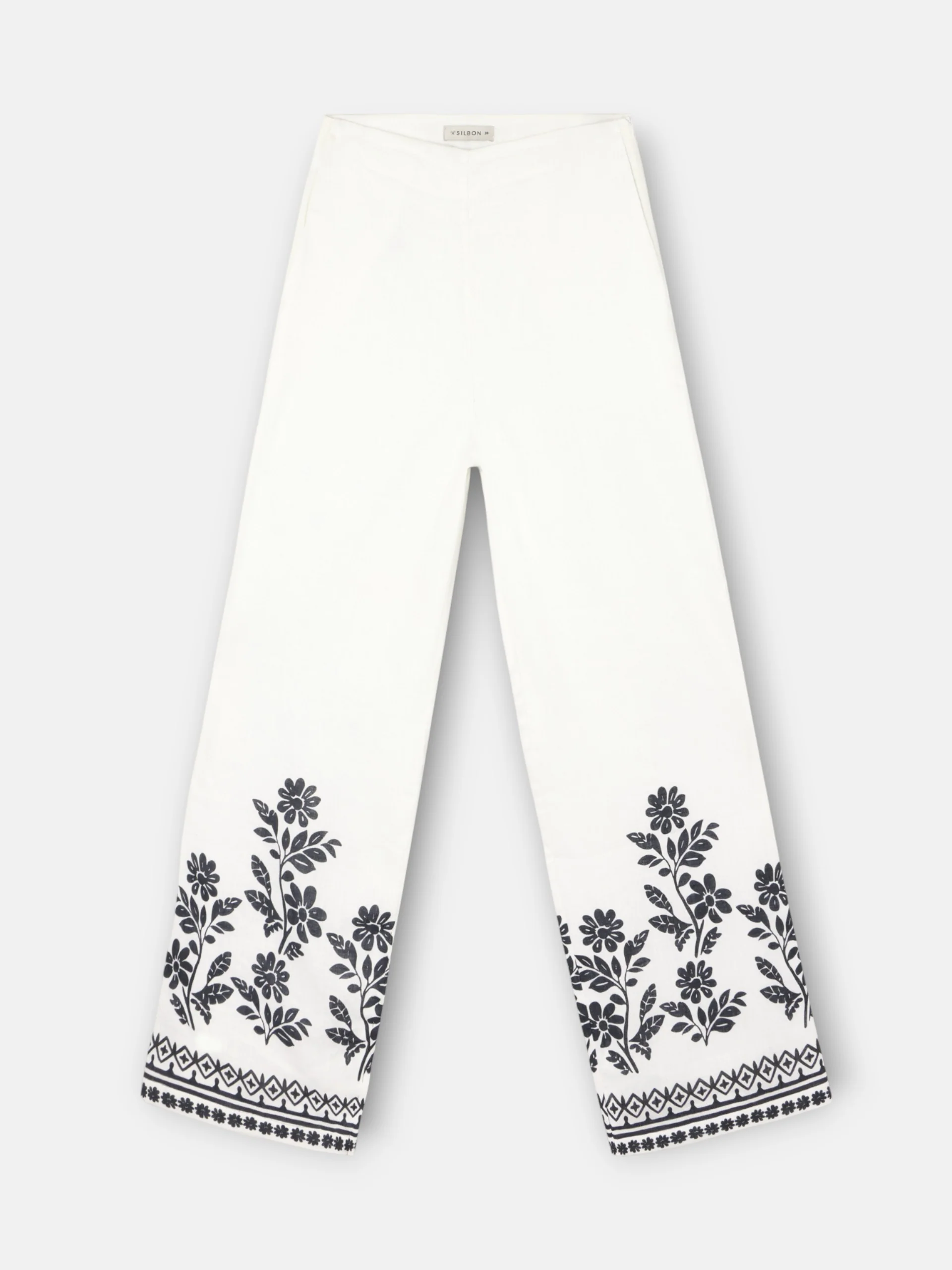 Pantalon estampado flores blanca - Image 6