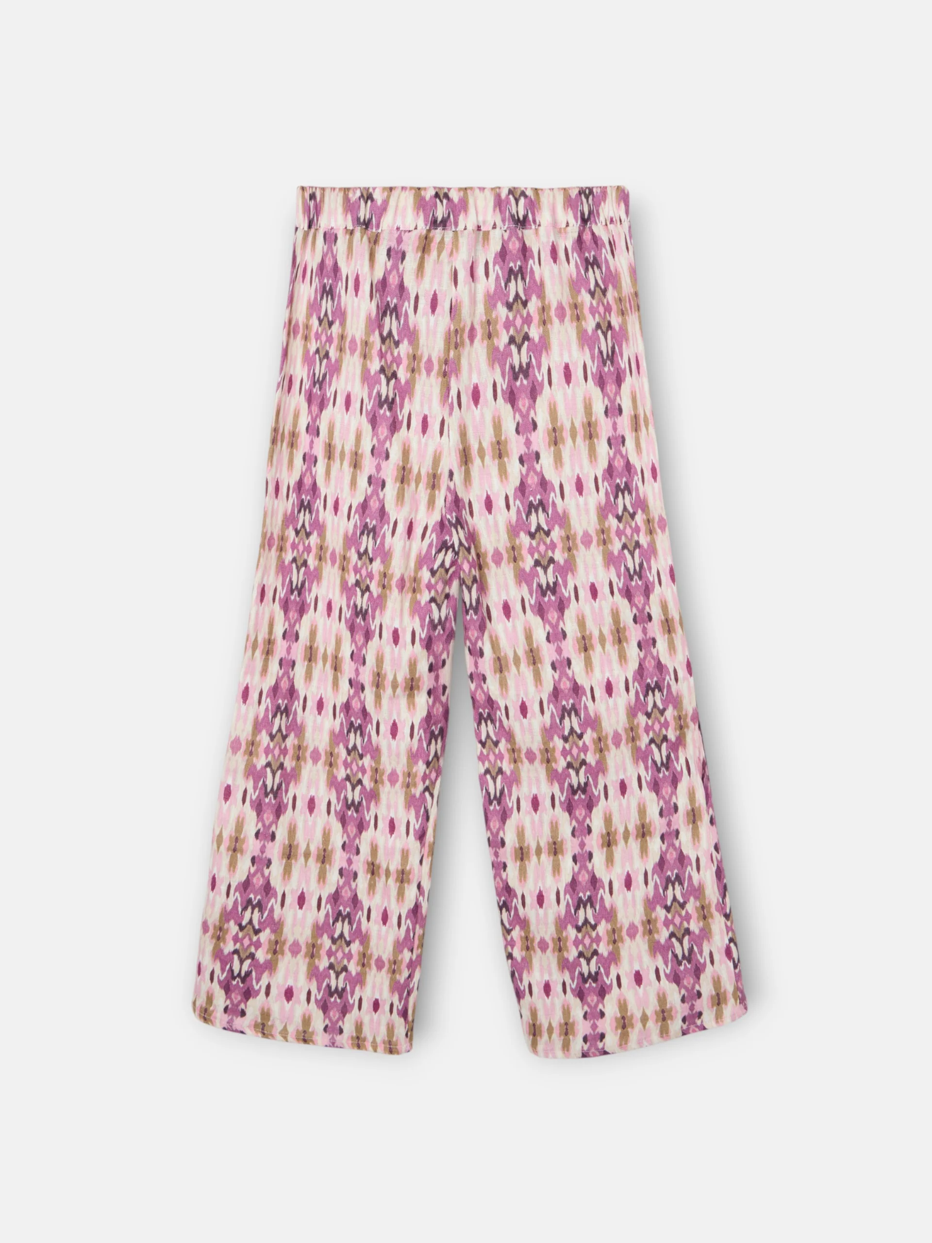 Pantalon girl lino estampado ikat rosas - Image 7