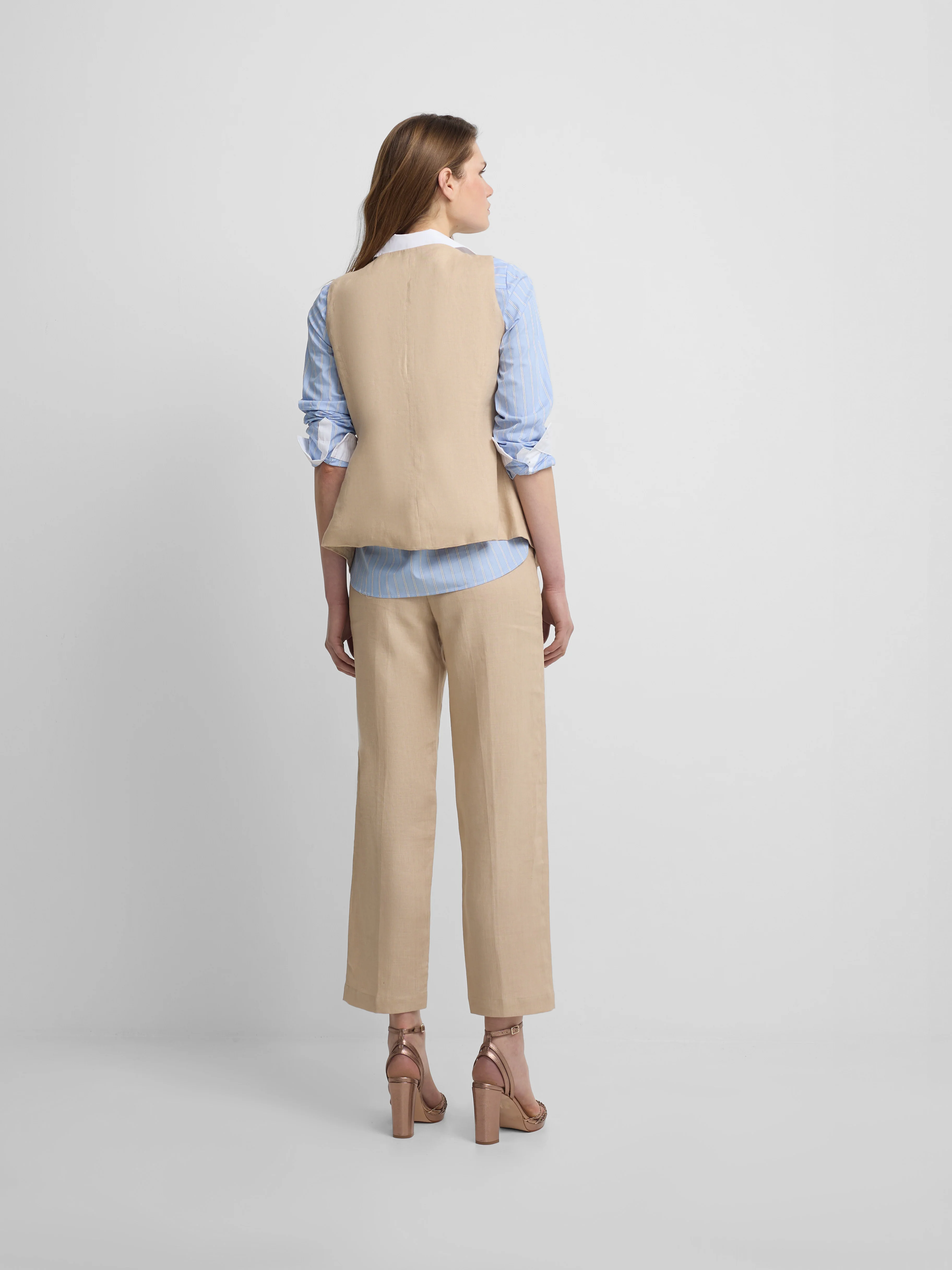 Pantalon lino beige - Image 6