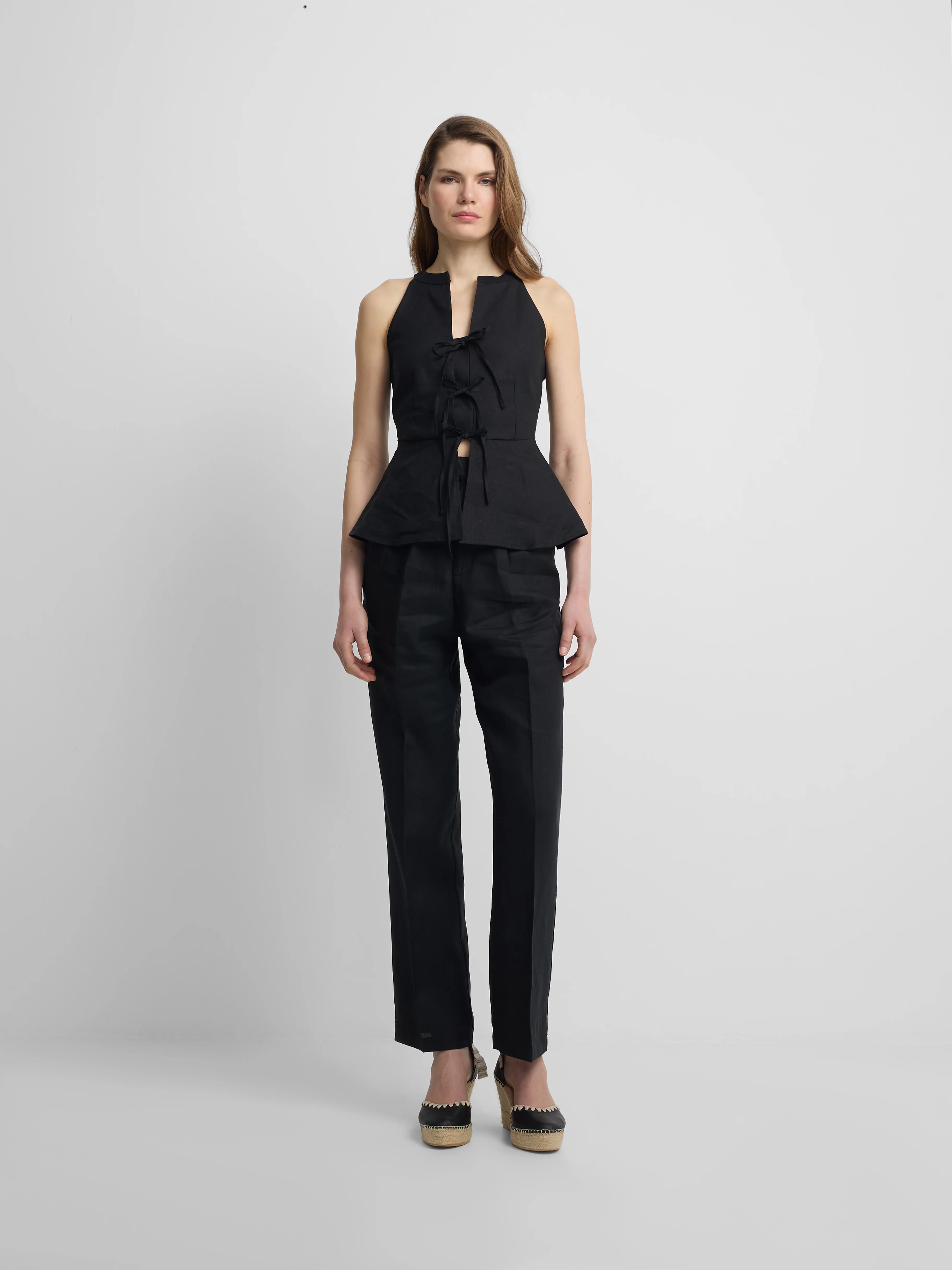 Pantalon lino negro - Image 3