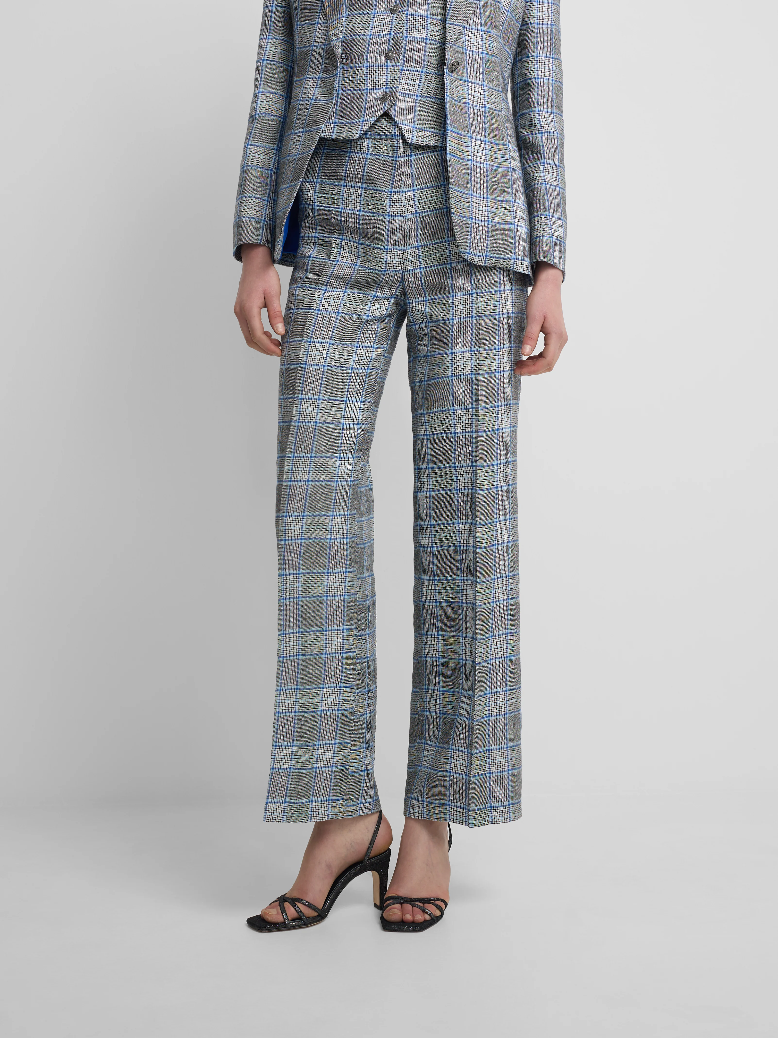 Pantalon recto cuadros marino - Image 4