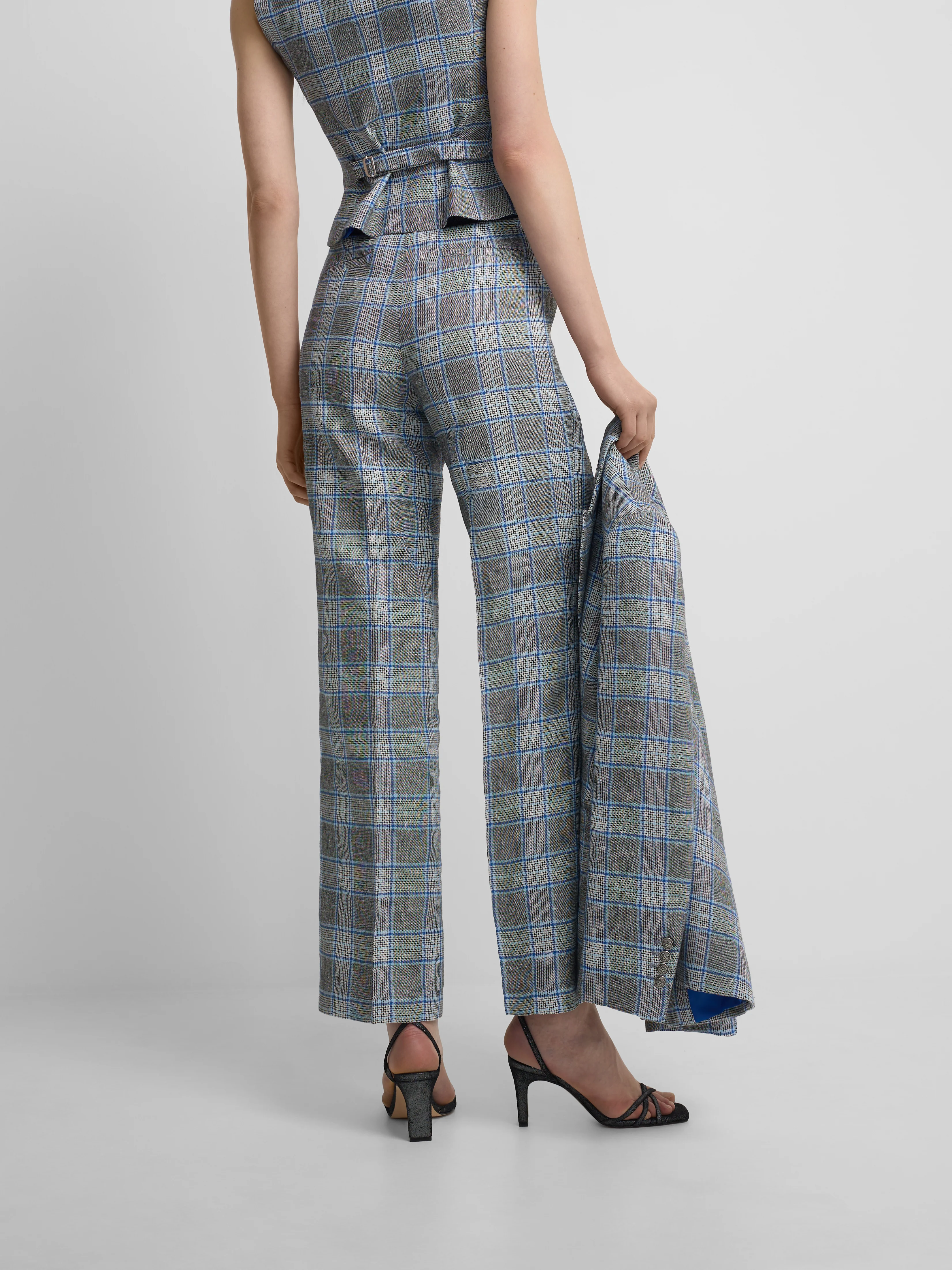 Pantalon recto cuadros marino - Image 5