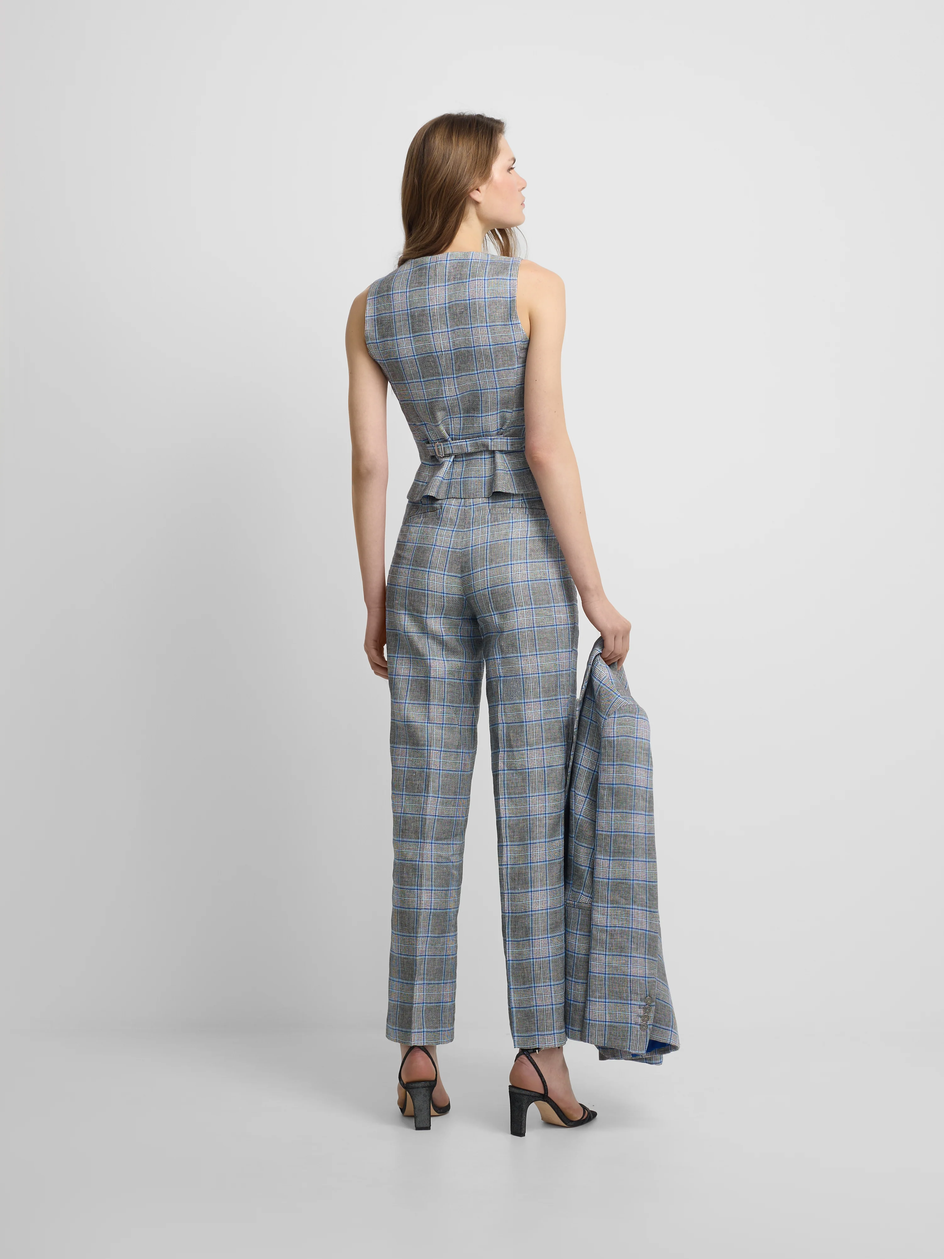Pantalon recto cuadros marino - Image 6