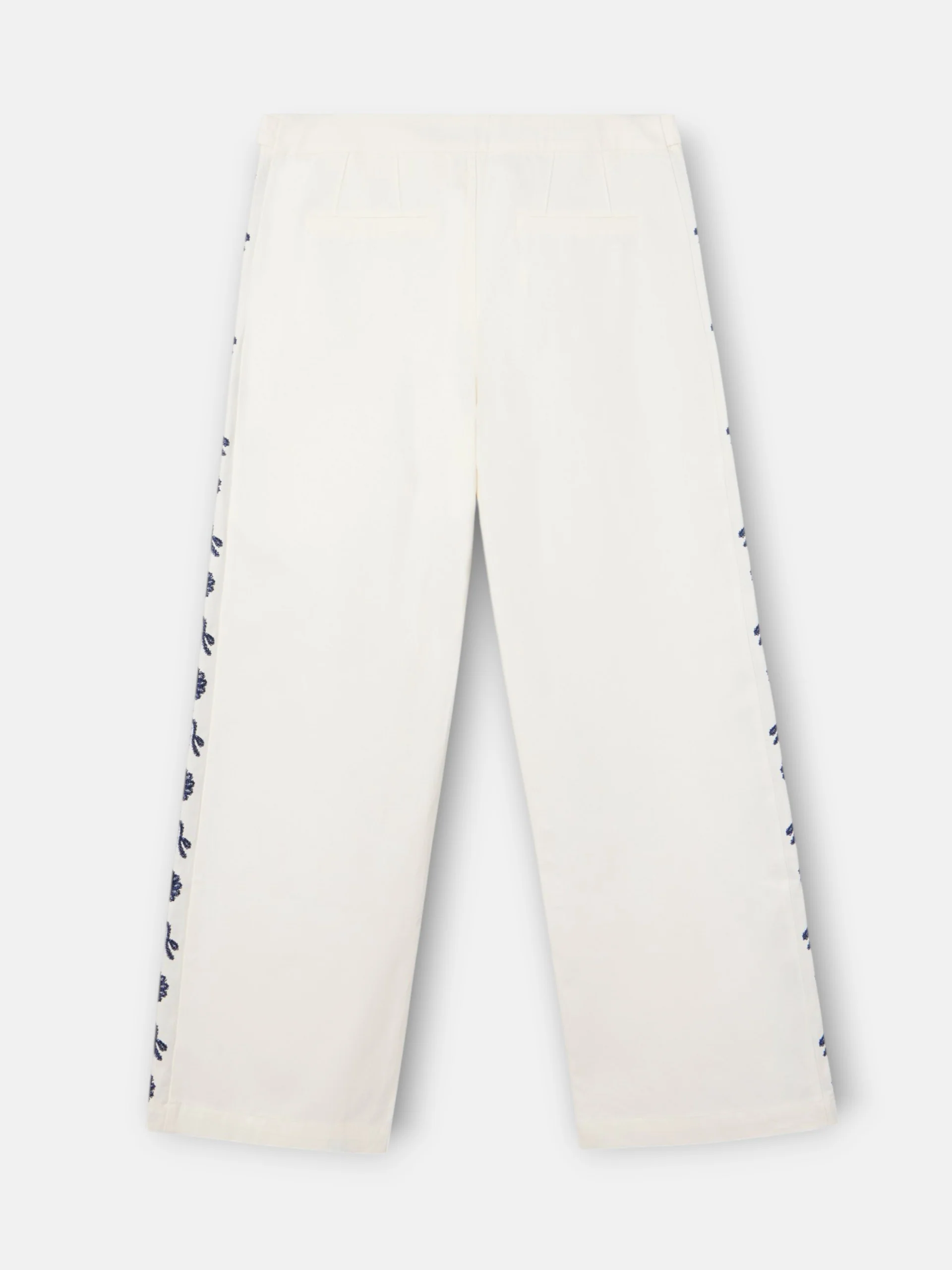 Pantalon recto detalles bordados blanco - Image 8