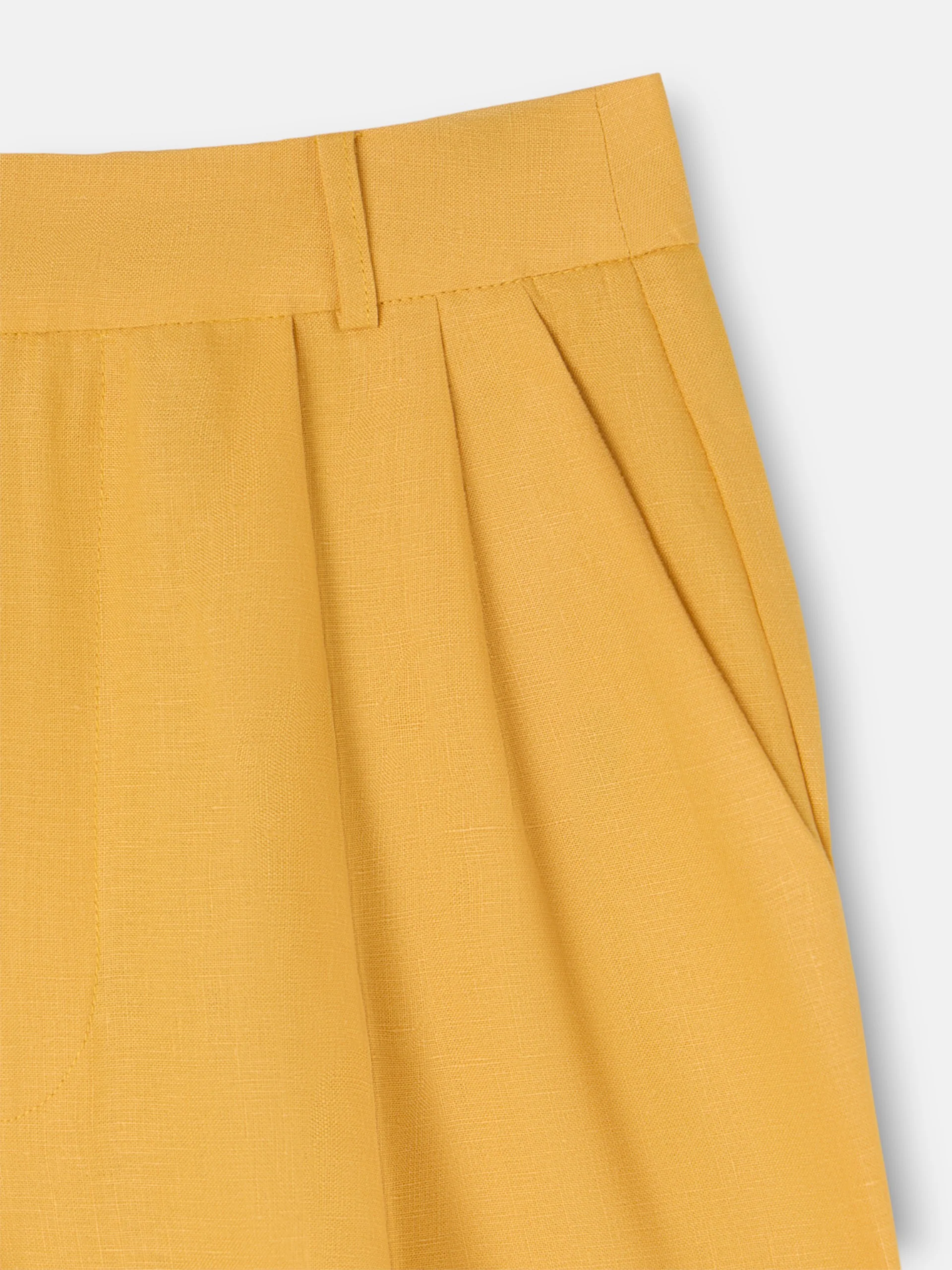Pantalon recto lino amarillo - Image 2