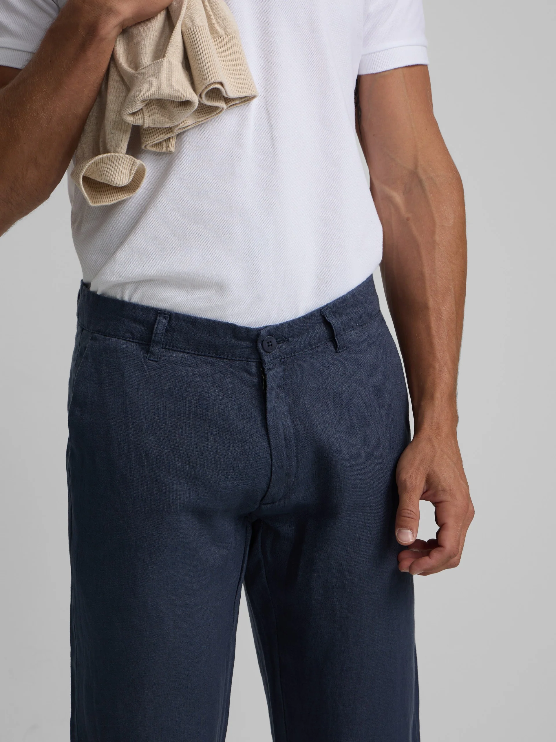 Pantalon sport chino lino azul indigo - Image 3