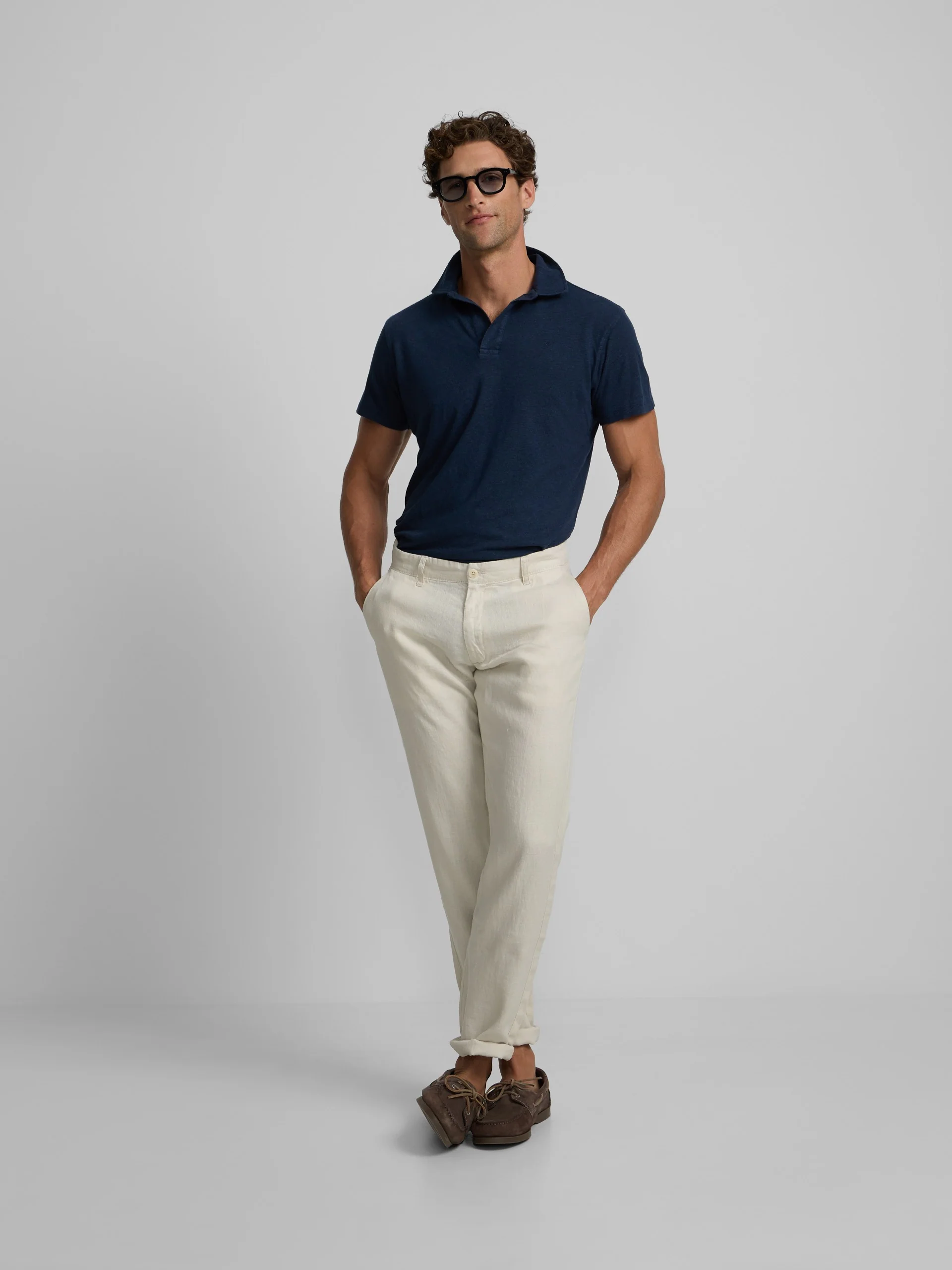 Pantalon sport chino lino beige - Image 3
