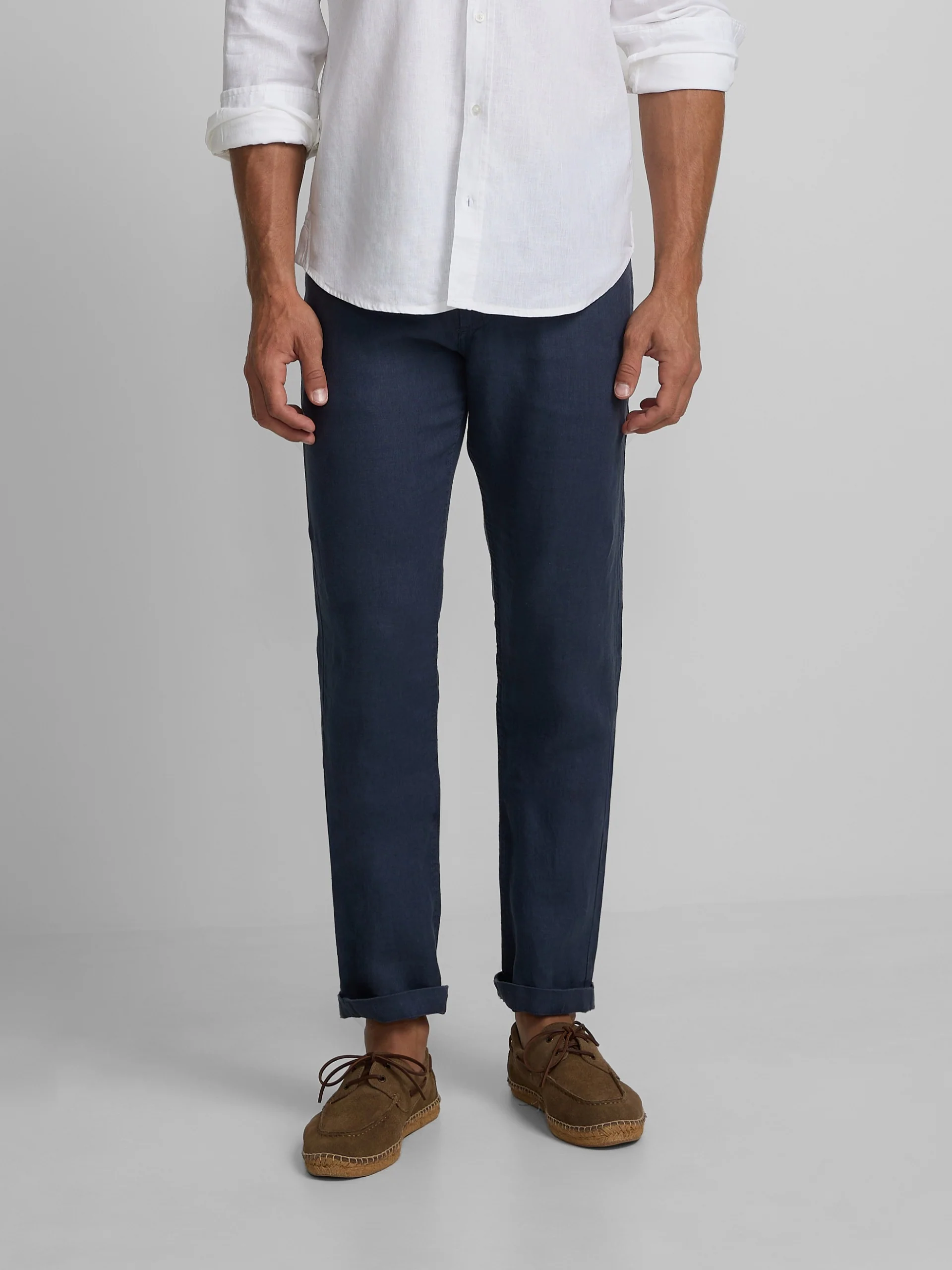 Pantalon sport cinco bolsillos lino azul indigo - Image 3