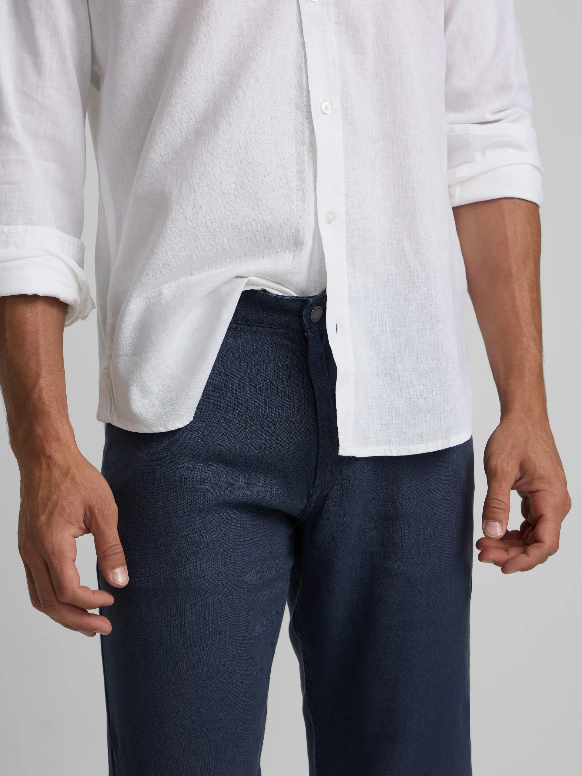 Pantalon sport cinco bolsillos lino azul indigo - Image 4
