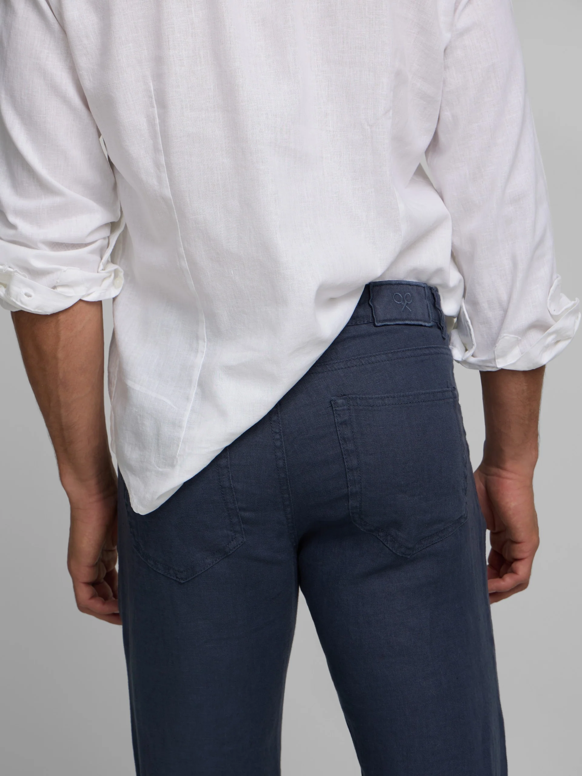 Pantalon sport cinco bolsillos lino azul indigo - Image 6