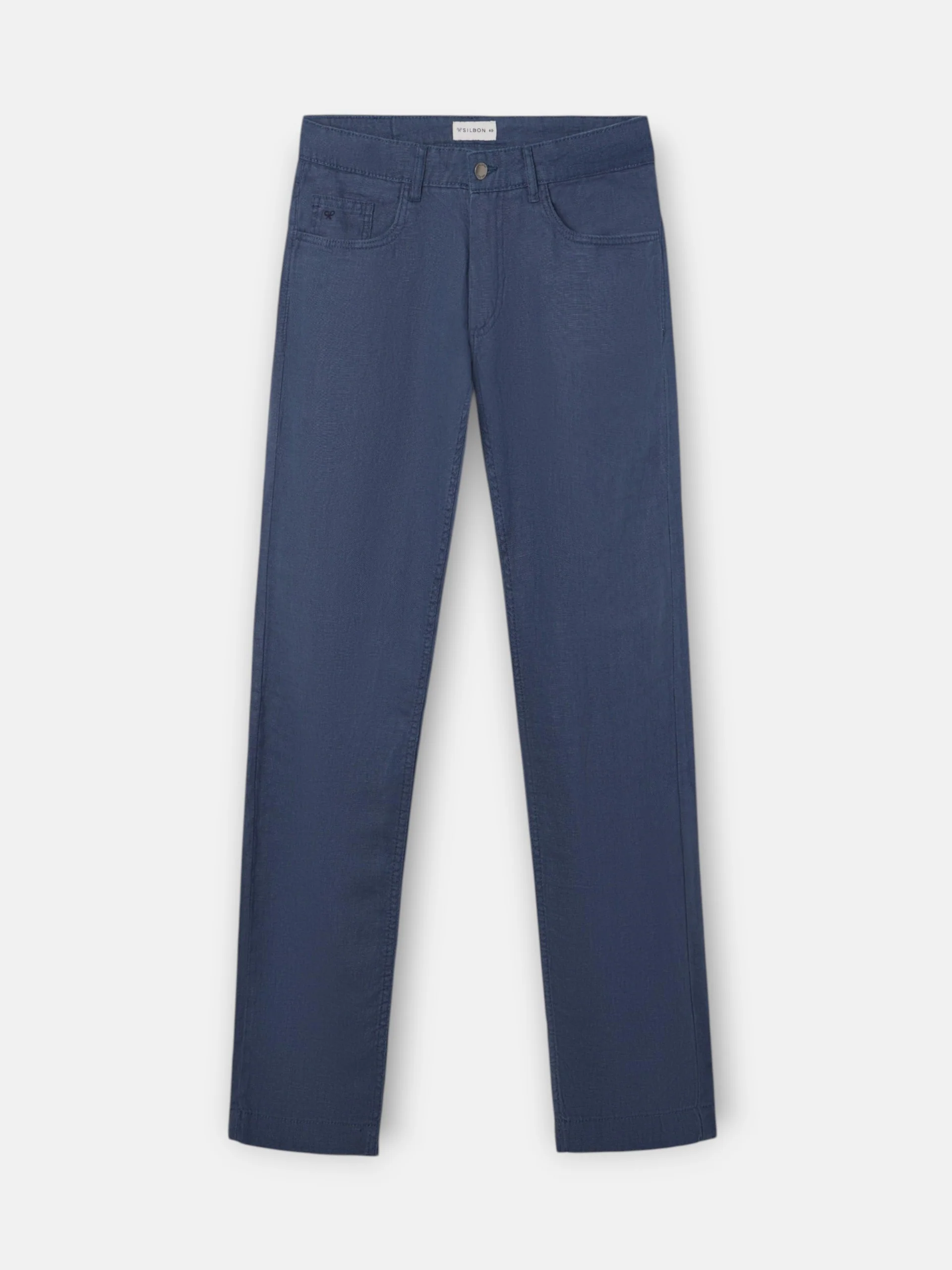 Pantalon sport cinco bolsillos lino azul indigo - Image 7