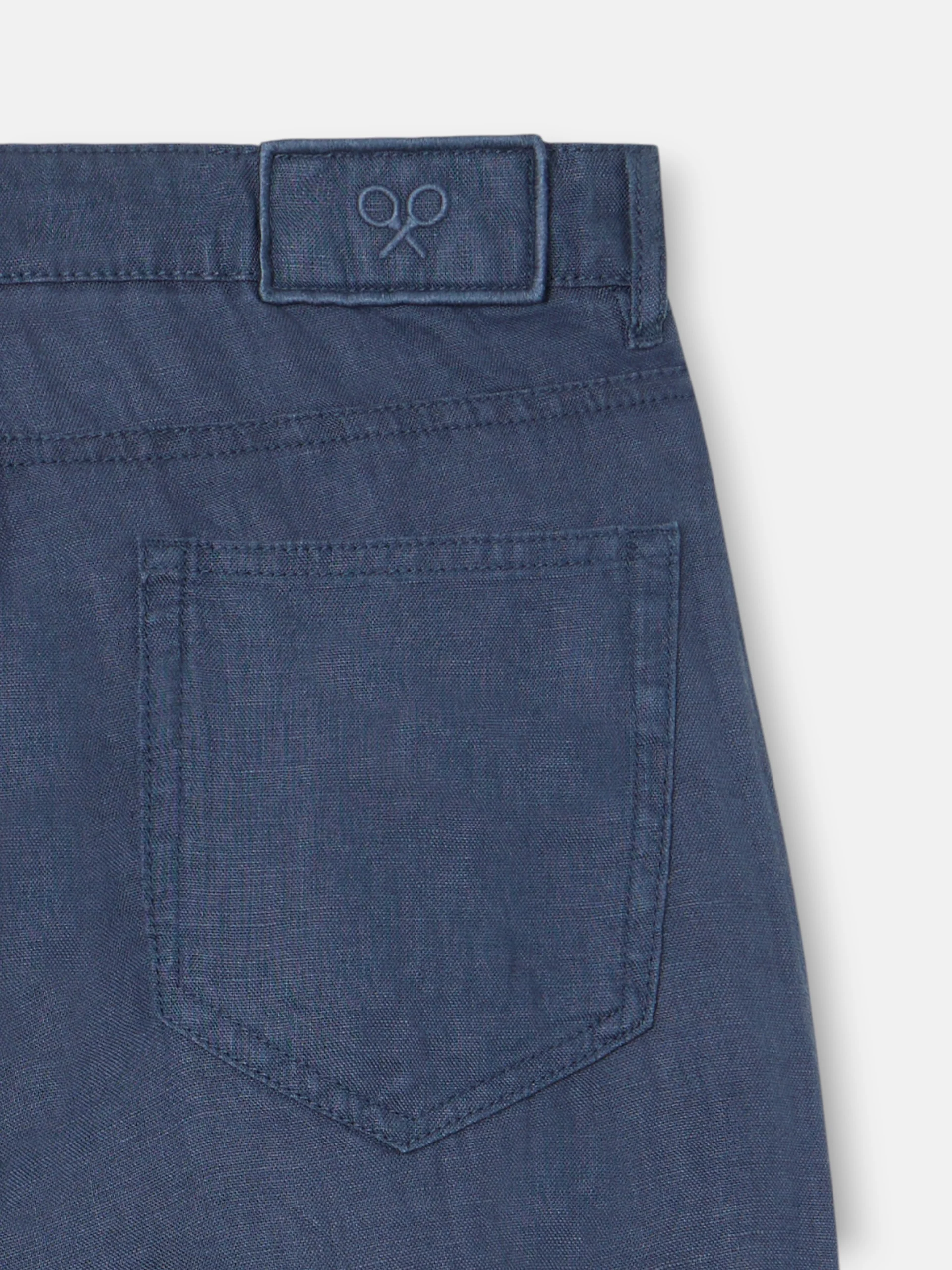 Pantalon sport cinco bolsillos lino azul indigo - Image 8