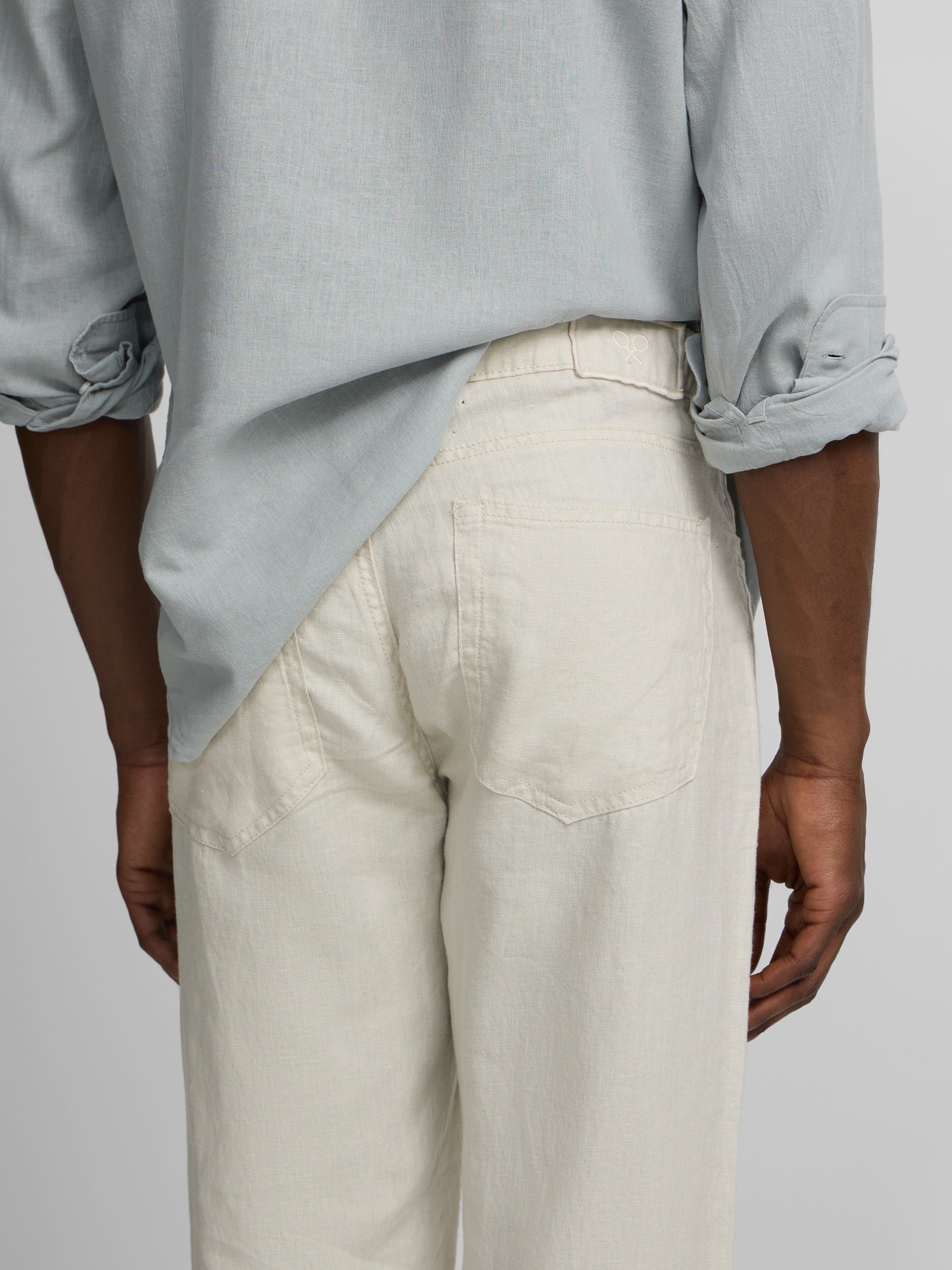 Pantalon sport cinco bolsillos lino piedra - Image 6