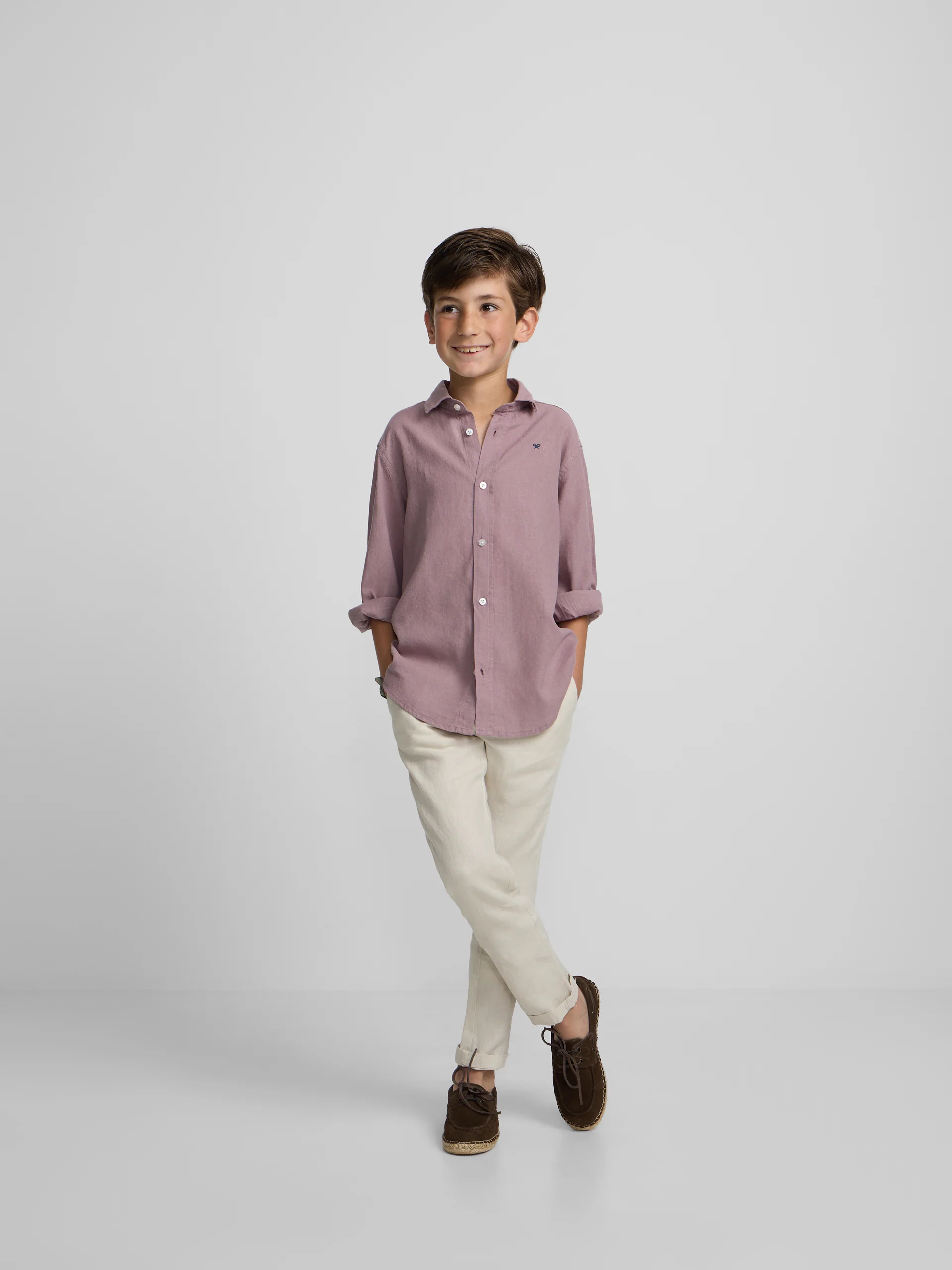Pantalon sport kids chino lino beige