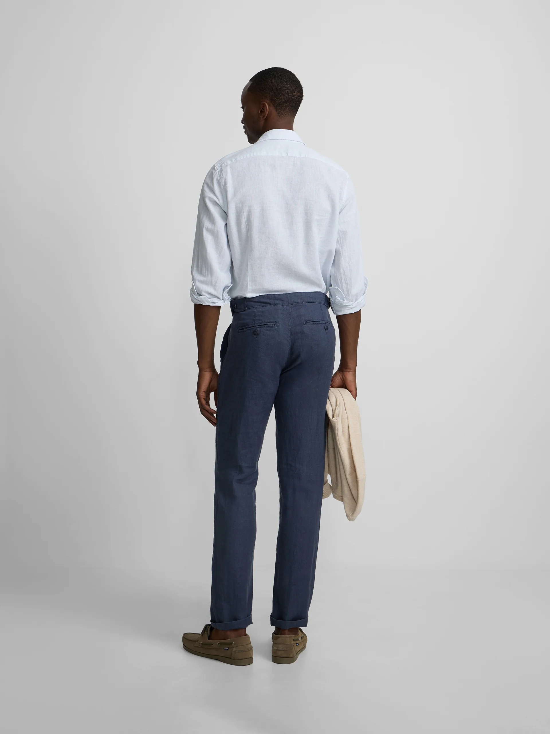 Pantalon sport pinza lino azul indigo - Image 5