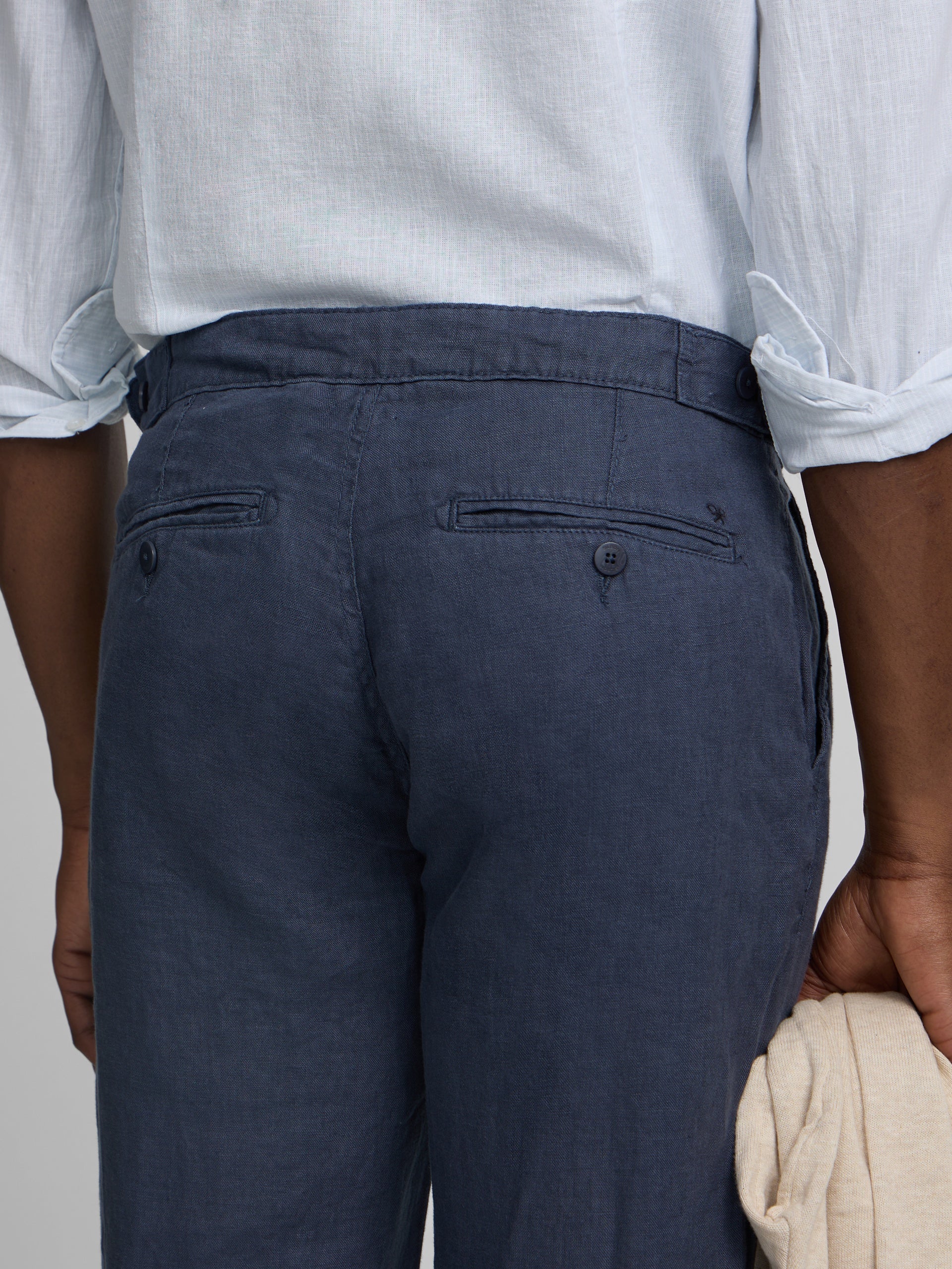 Pantalon sport pinza lino azul indigo - Image 6
