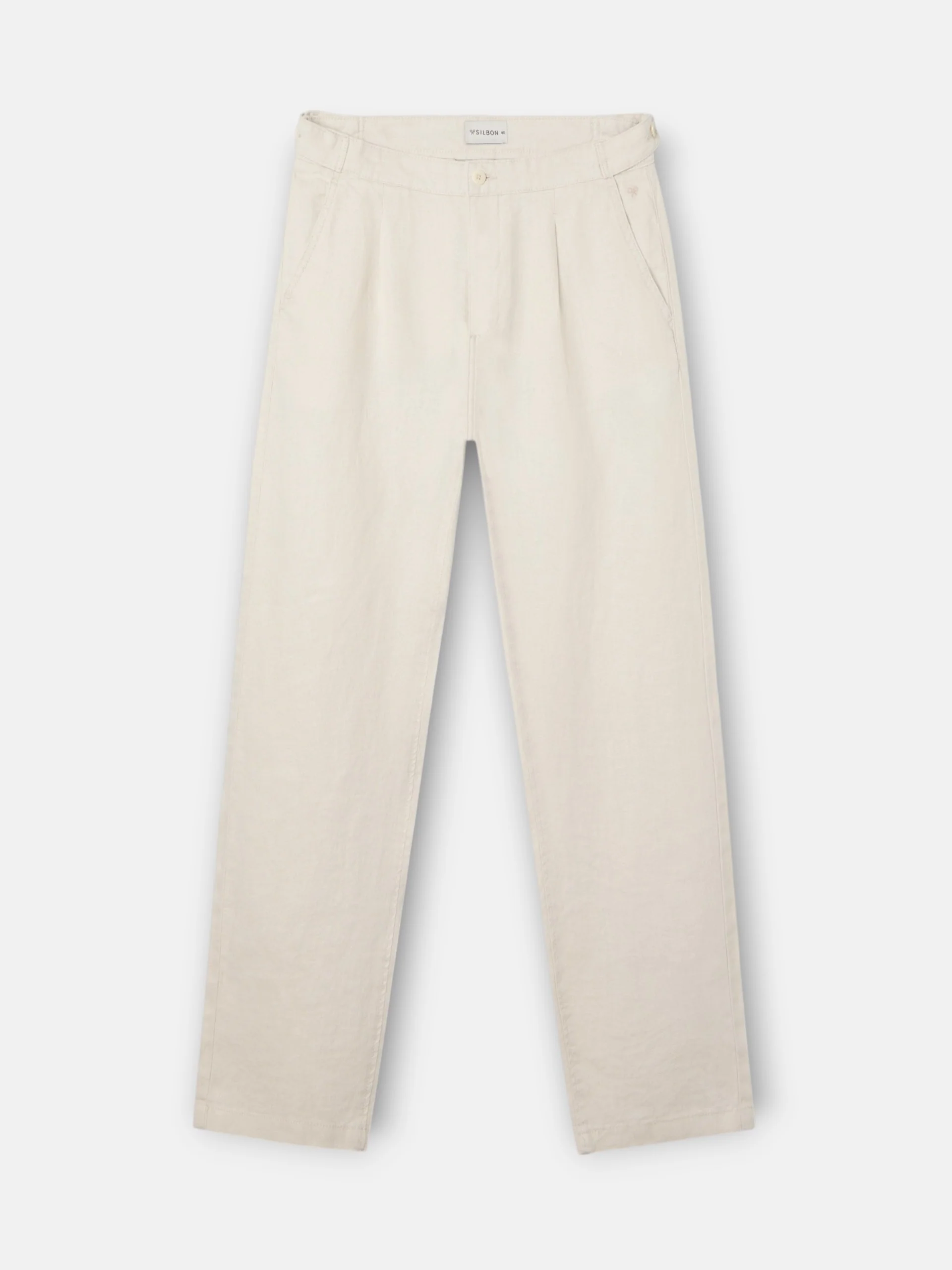 Pantalon sport pinza lino beige - Image 2
