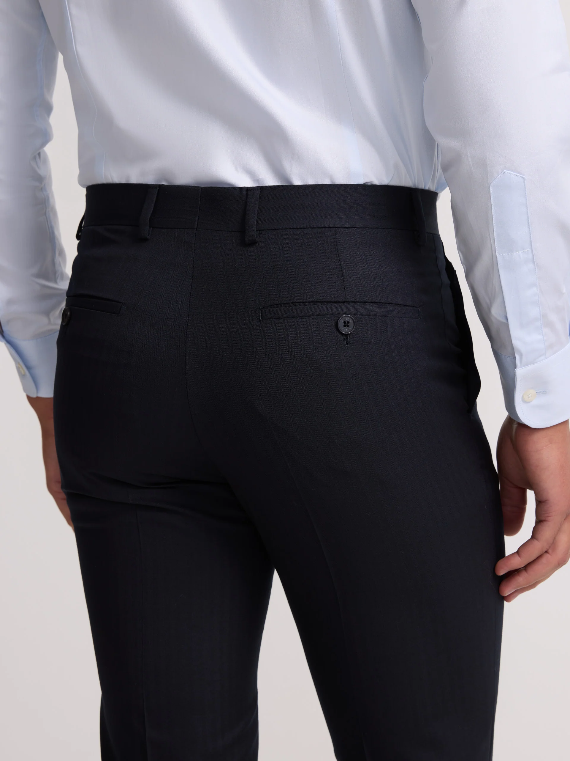 Pantalon traje clasico espiga azul marino - Image 3