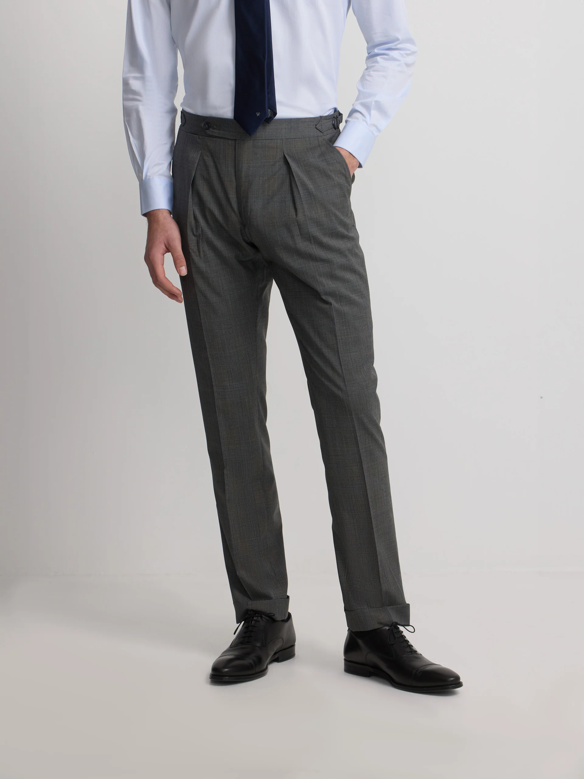 Pantalon traje clasico principe de gales gris - Image 3