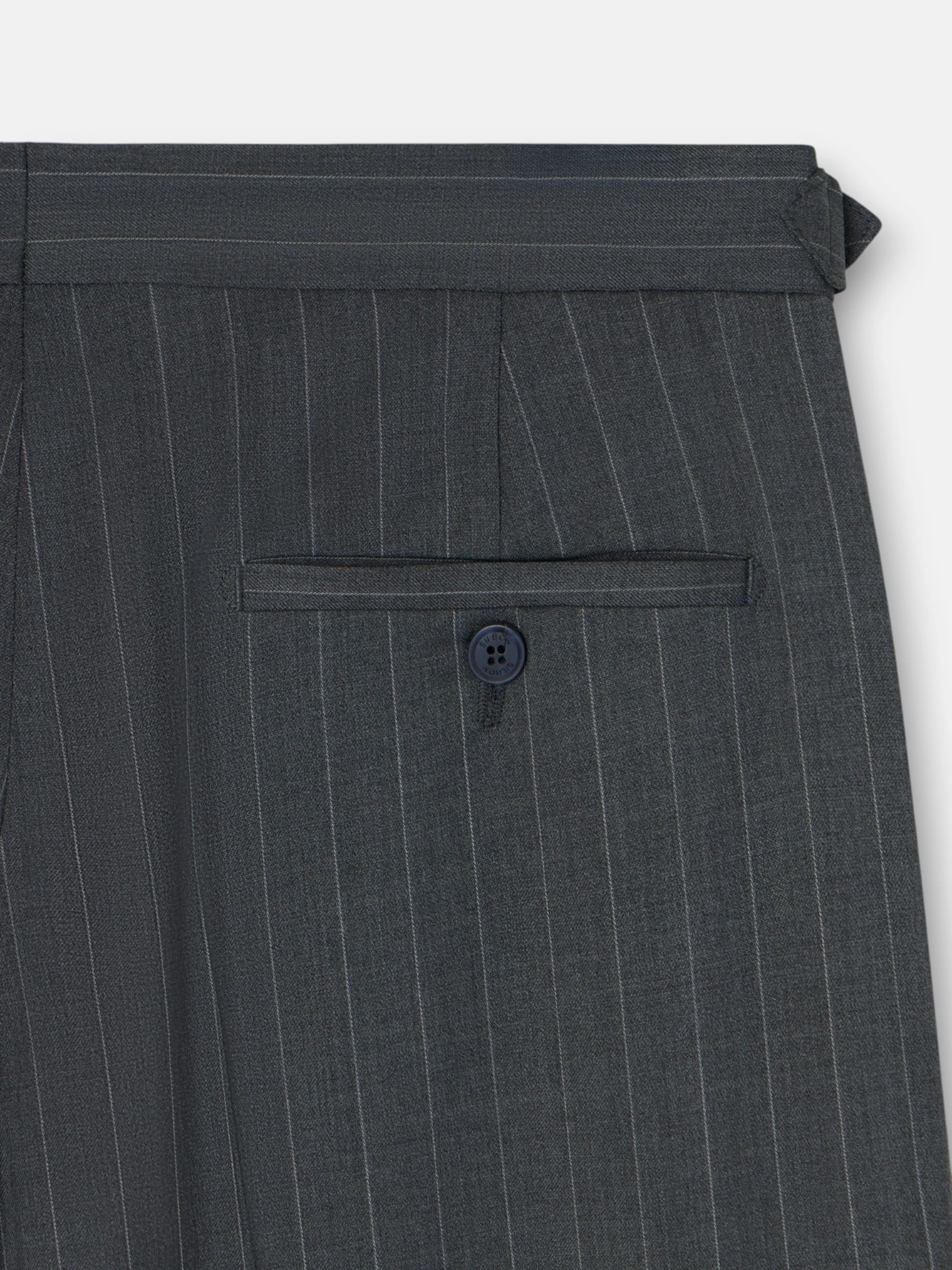 Pantalon traje cruzado raya diplomatica gris - Image 9