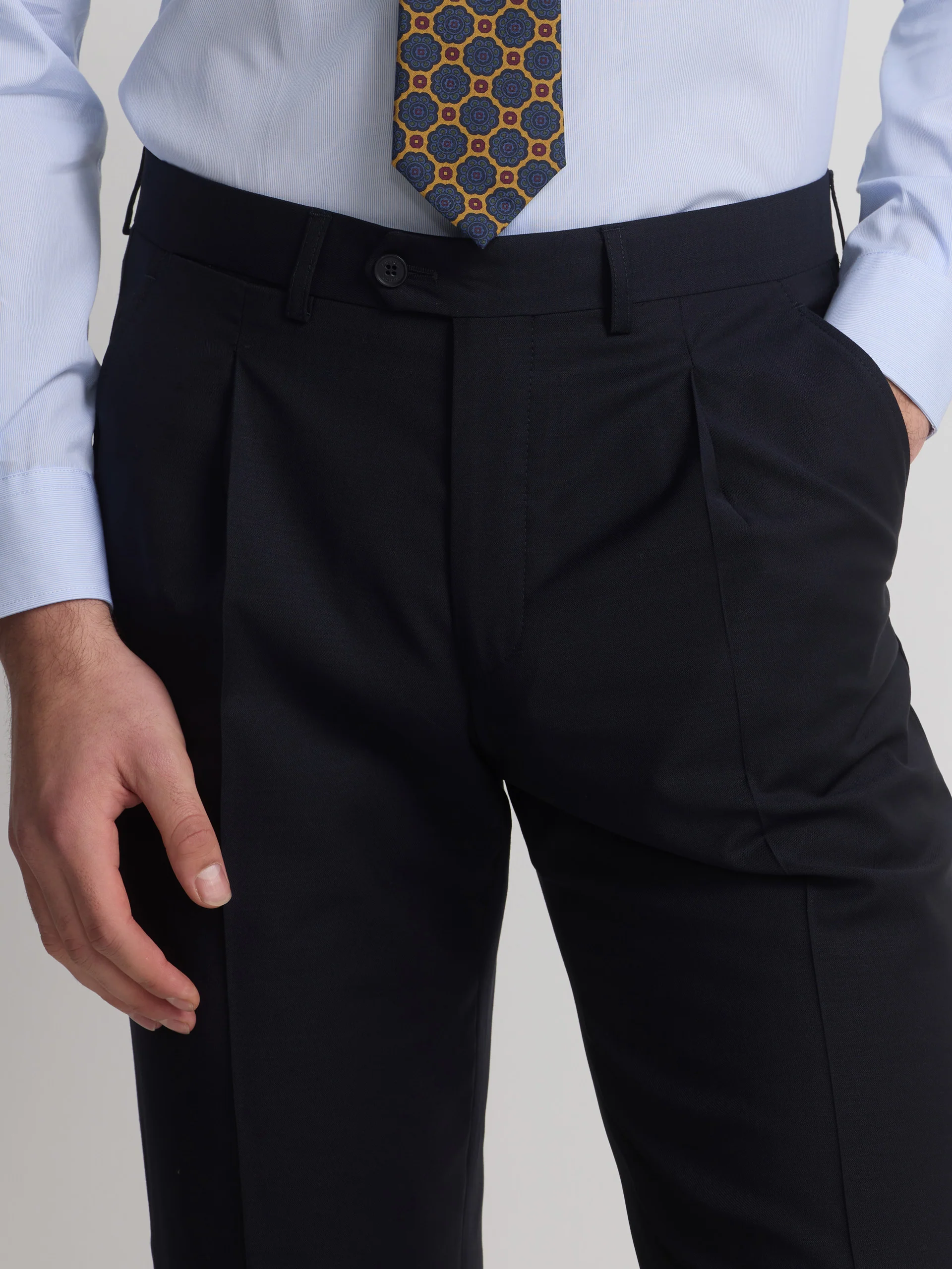 Pantalon traje cruzado stretch navy - Image 2