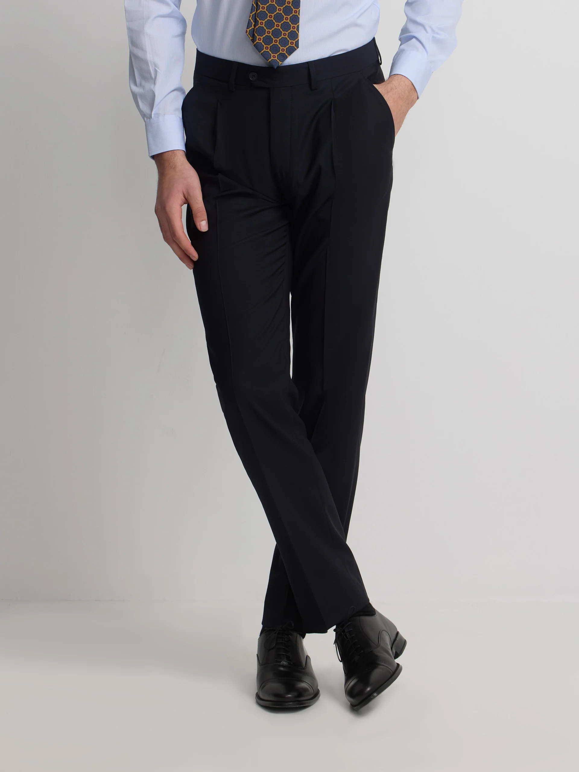 Pantalon traje cruzado stretch navy - Image 3