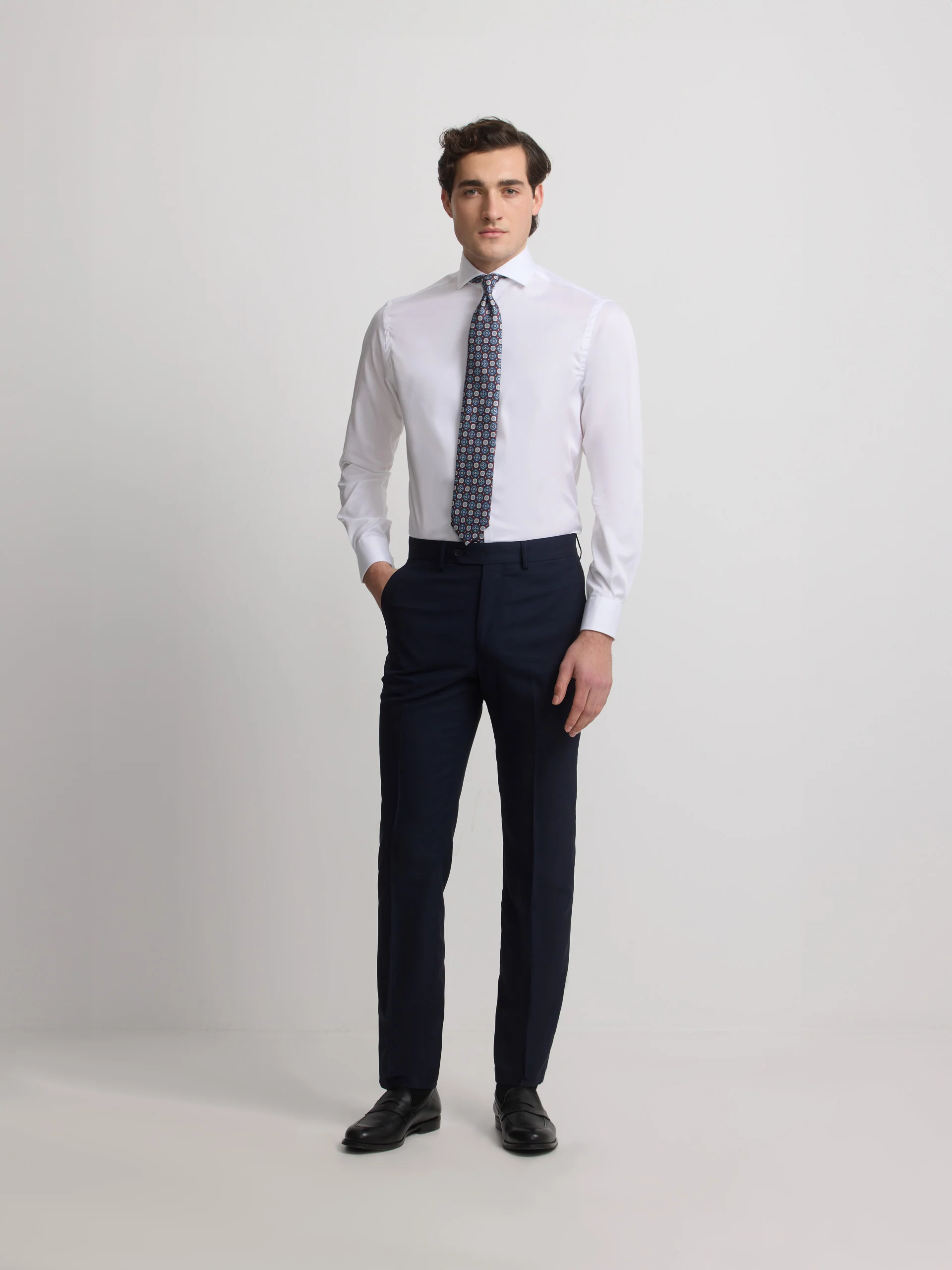 Pantalon traje estructura azul marino