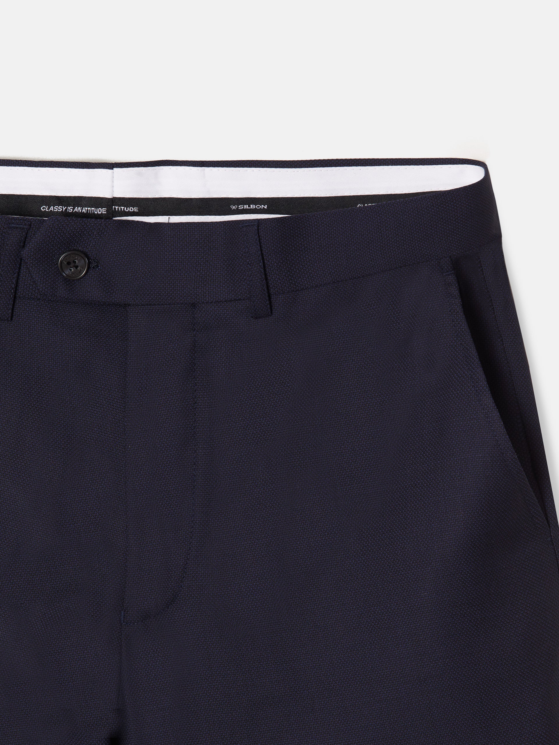 Pantalon traje estructura azul marino - Image 8