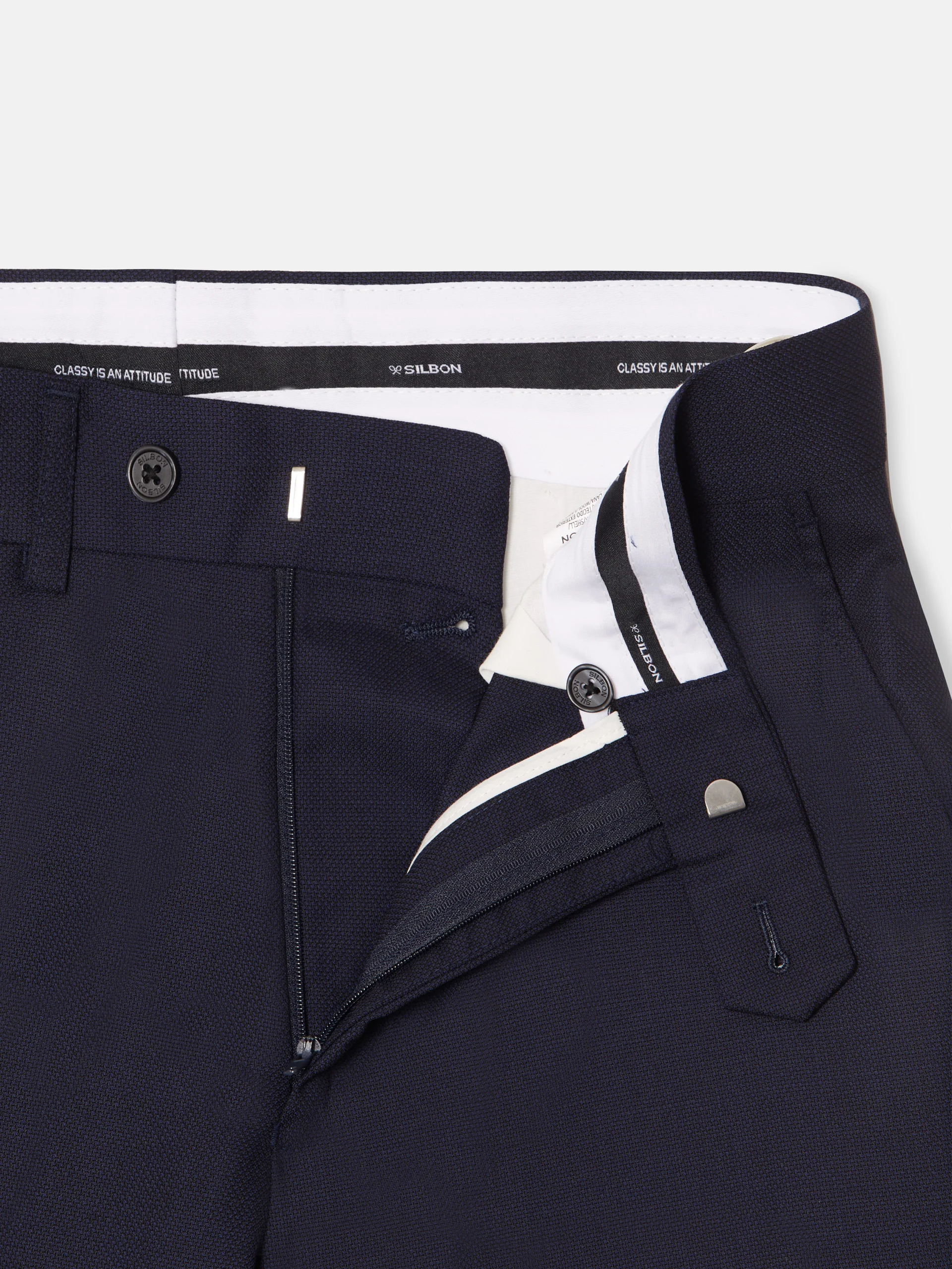 Pantalon traje estructura azul marino - Image 9