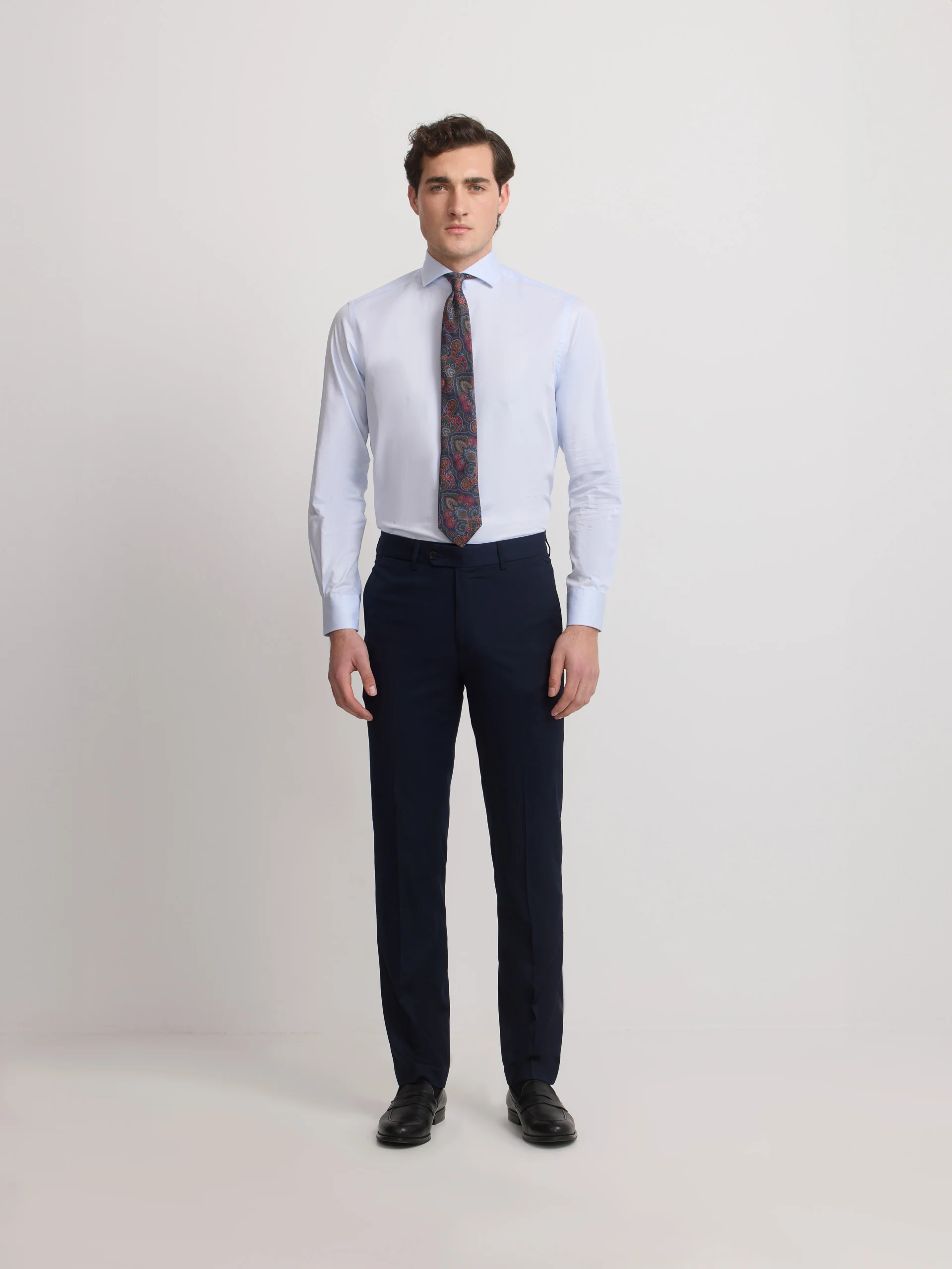 Pantalon traje natural stretch azul claro - Image 4