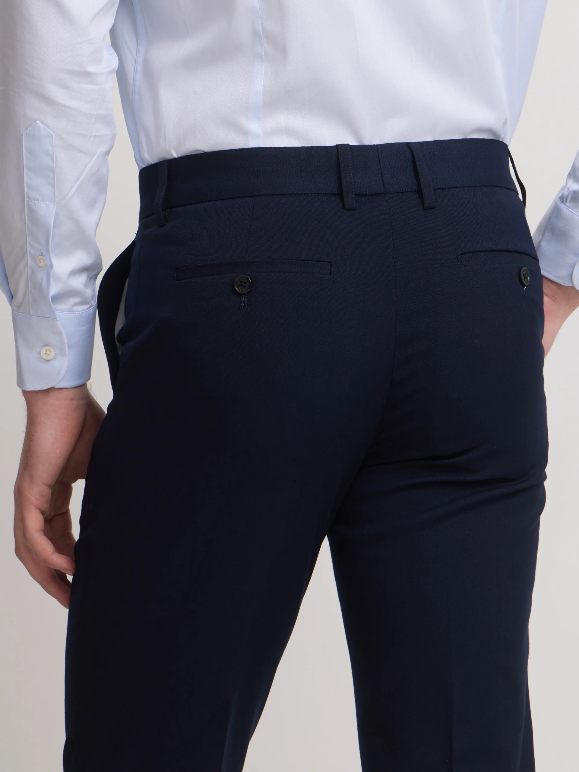 Pantalon traje natural stretch azul claro - Image 6