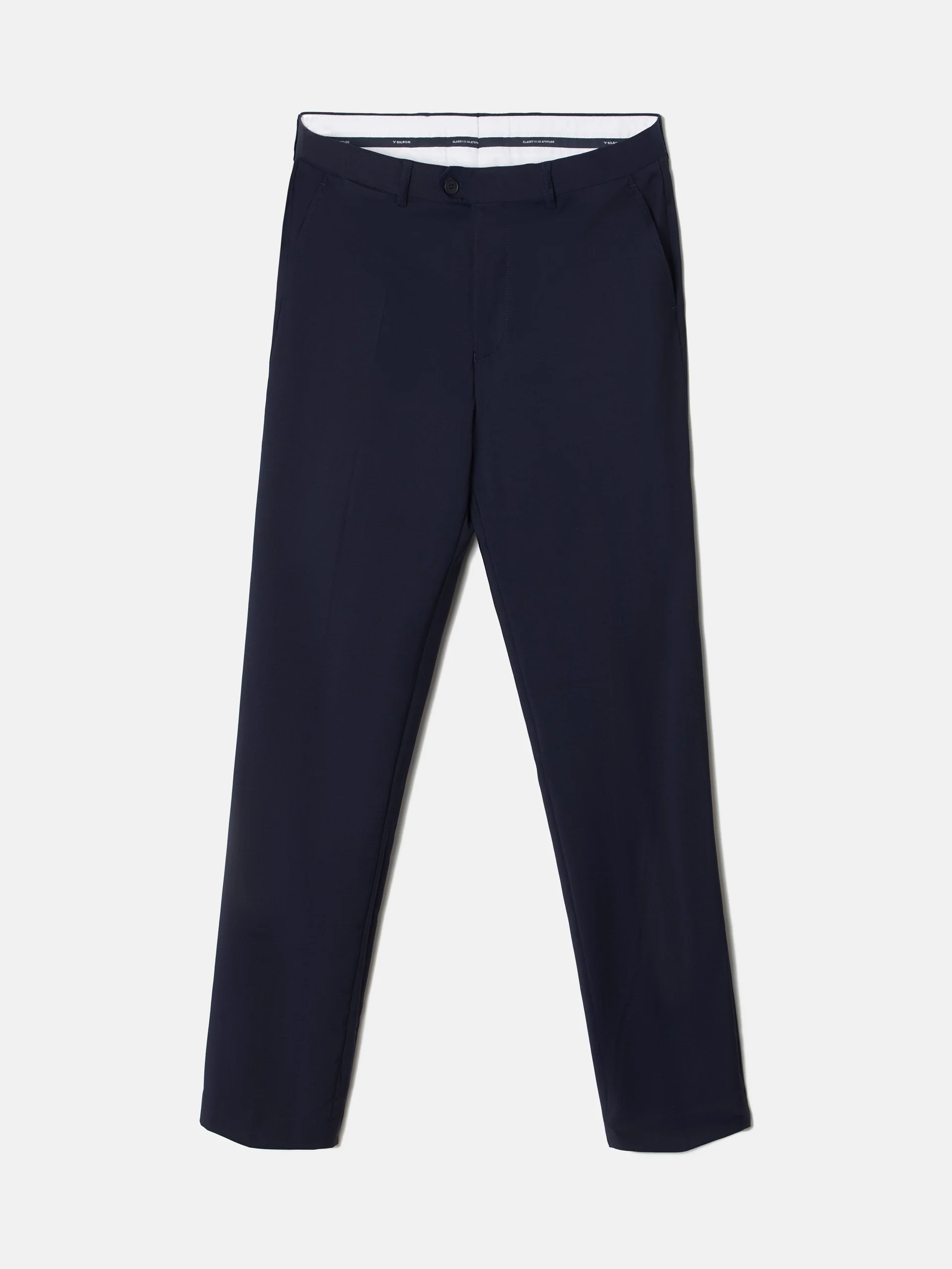 Pantalon traje natural stretch azul claro - Image 9