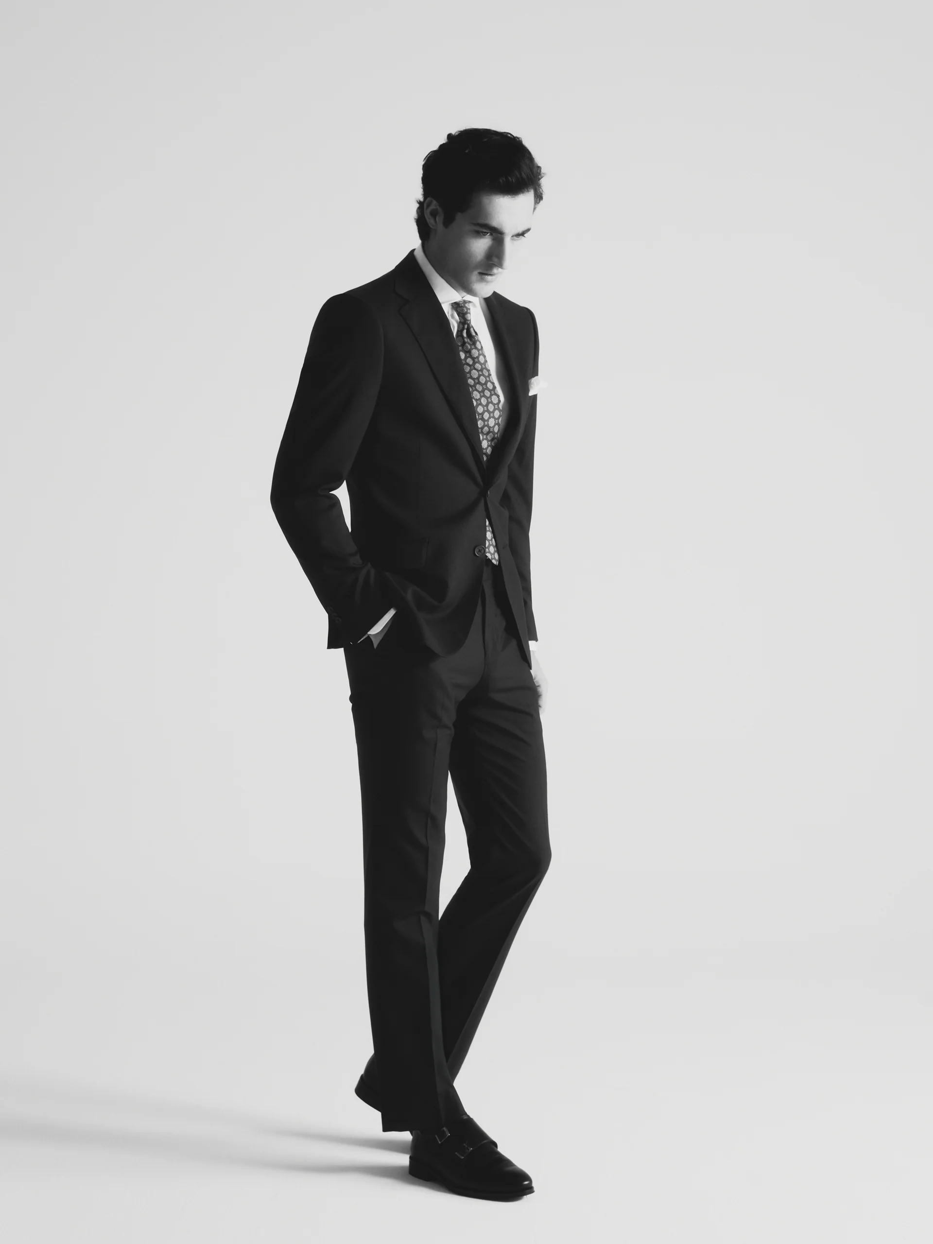 Pantalon traje natural stretch dark navy - Image 3
